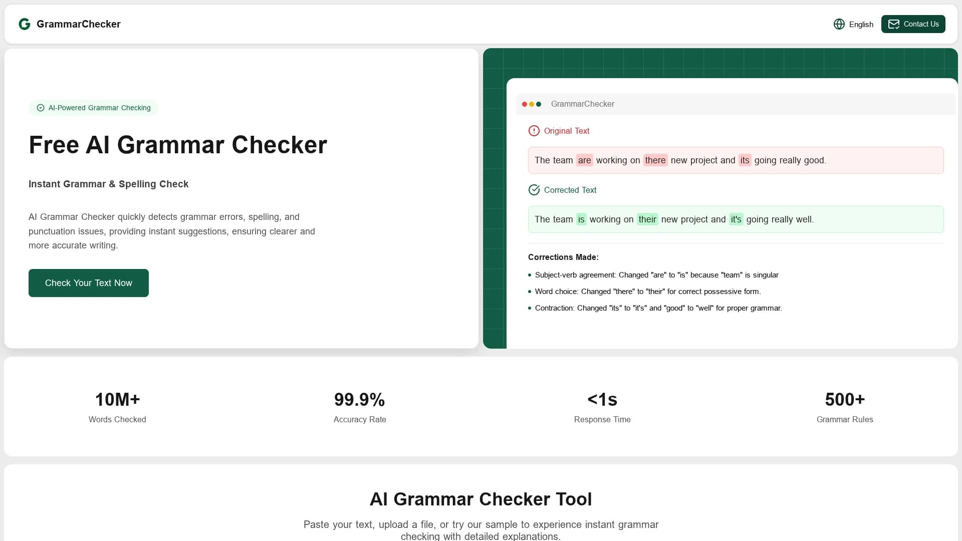 aigrammarchecker homepage