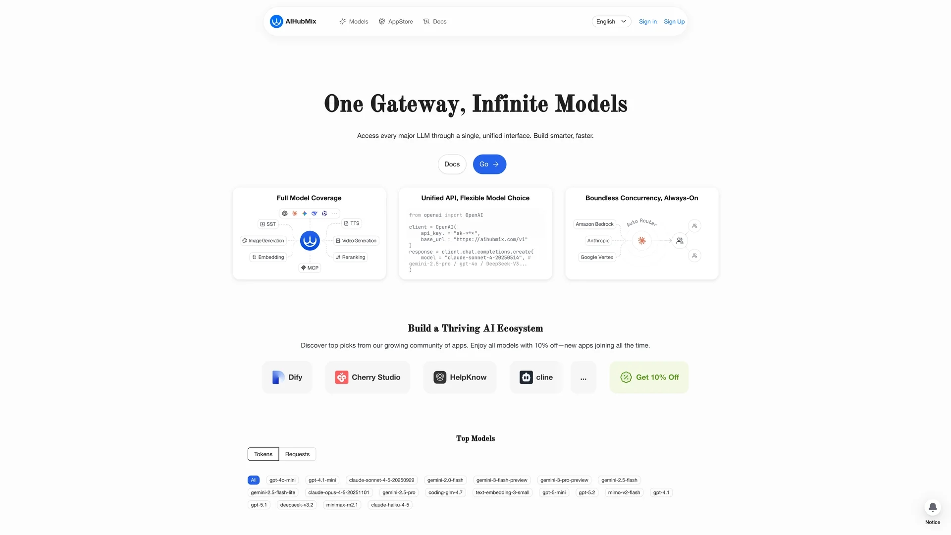 aihubmix homepage