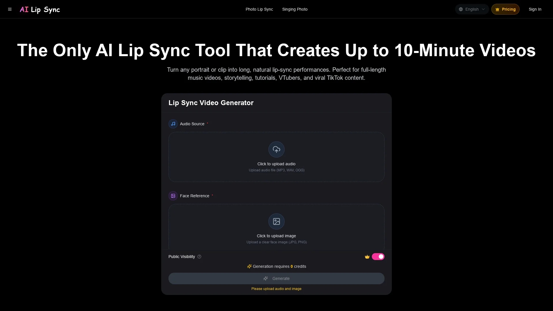 ailipsync-com homepage