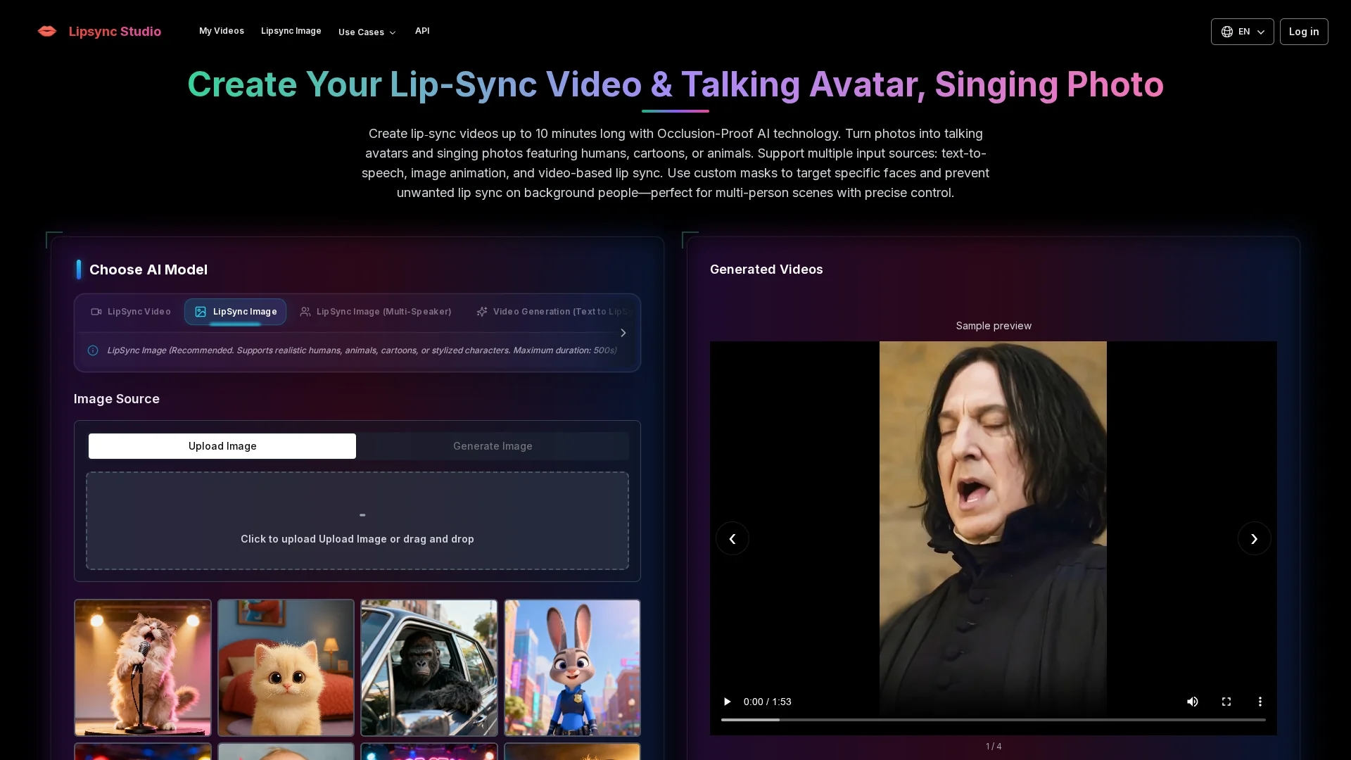 ailipsync-studio homepage