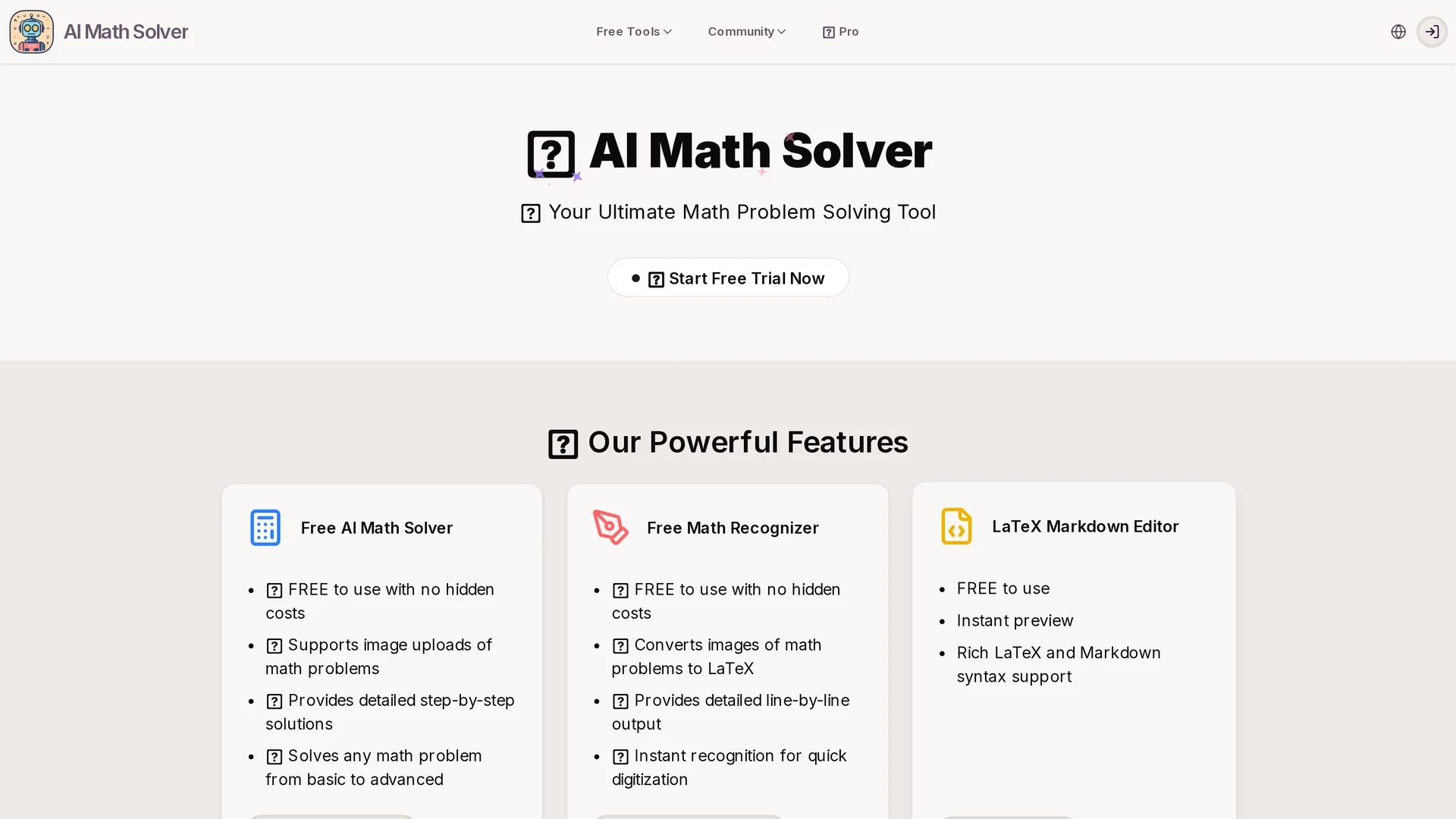 aimathsolver homepage
