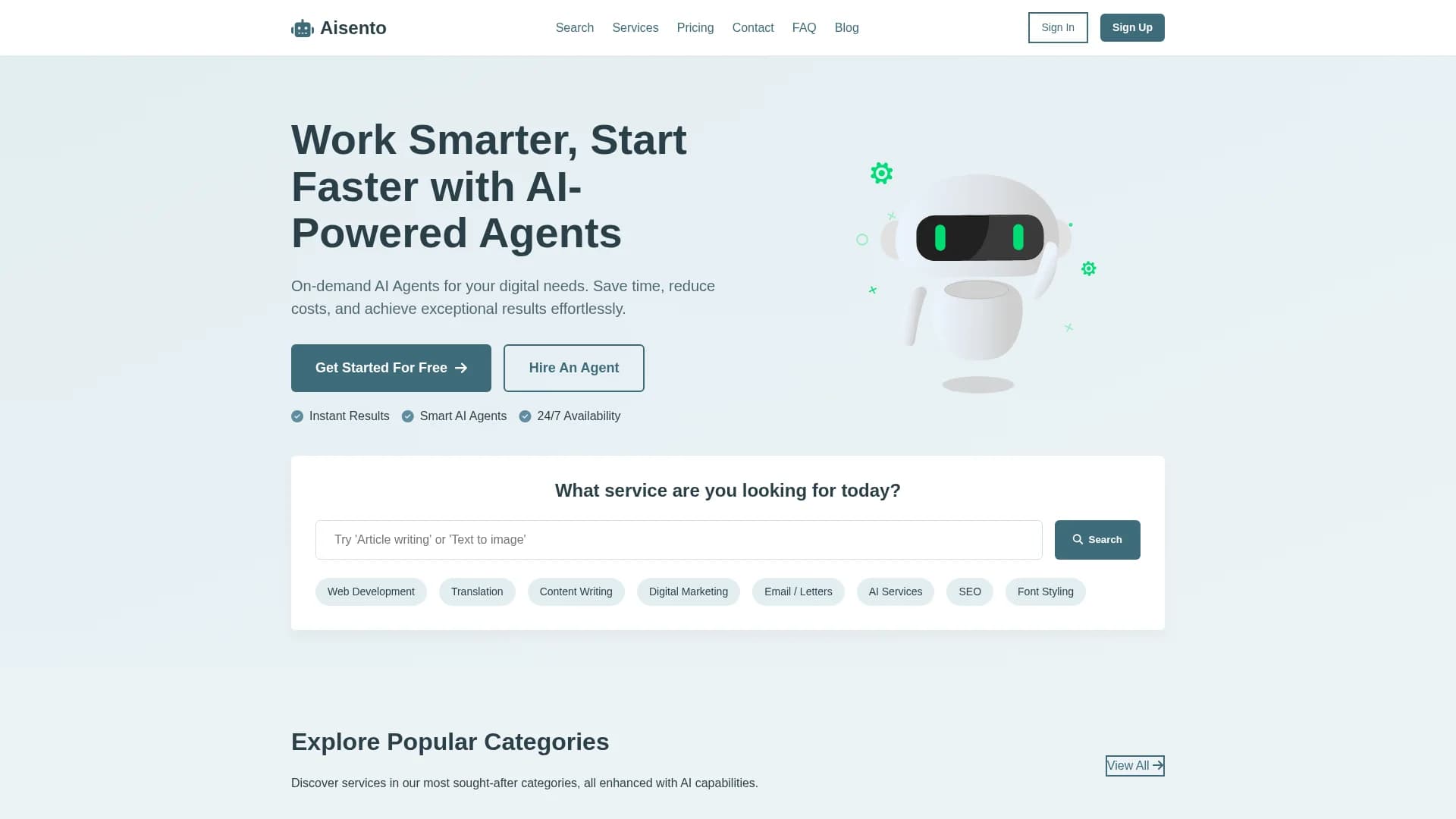 aisento homepage