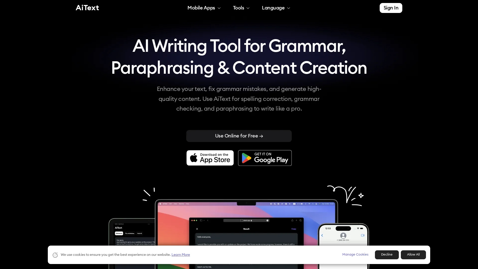 aitext-ai-text-enhancer homepage
