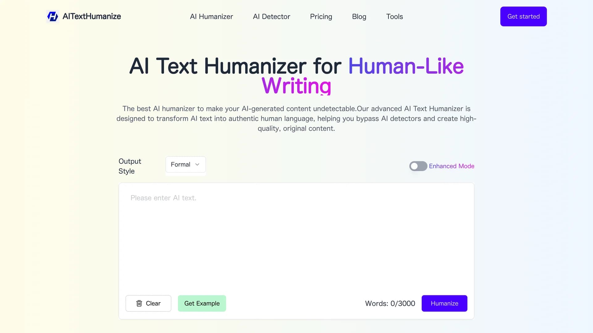 aitexthumanize homepage