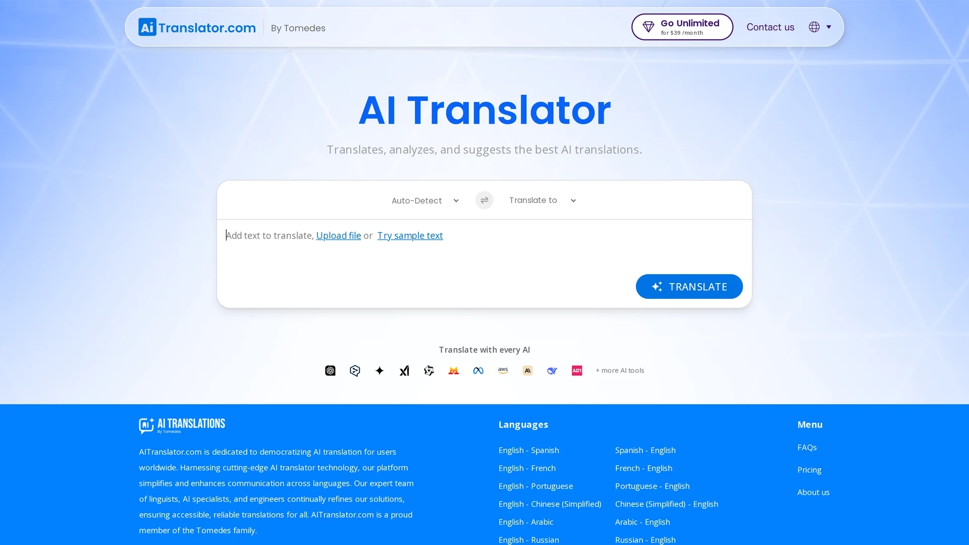 aitranslator-com homepage