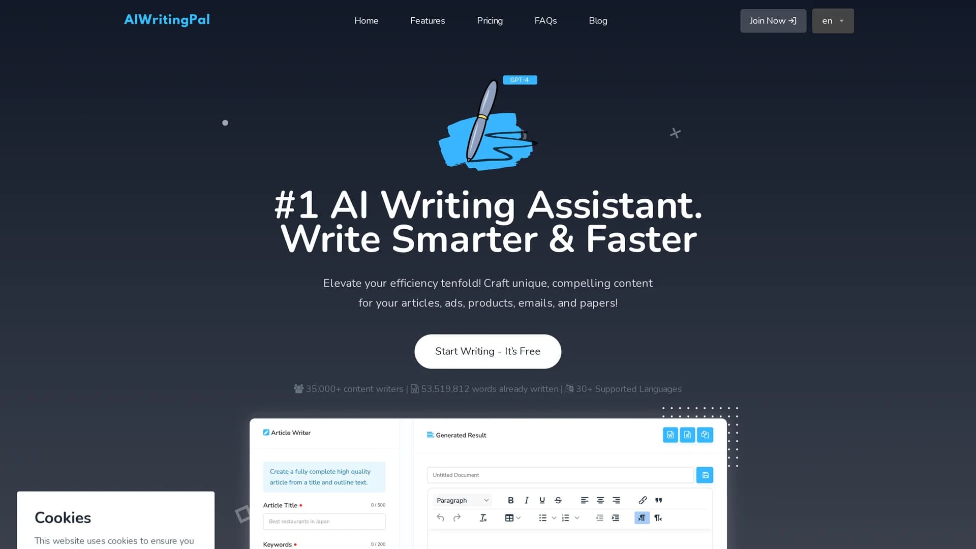 aiwritingpal-智写助手 homepage