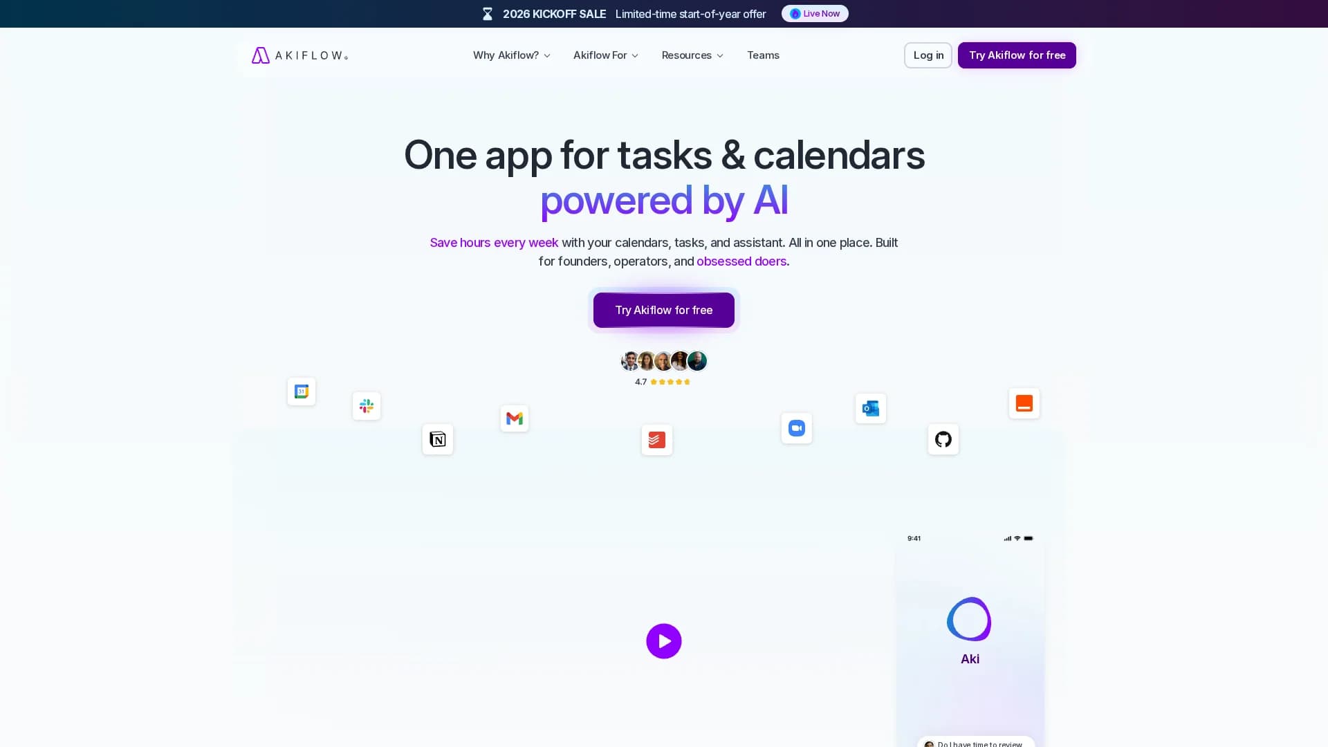 akiflow homepage
