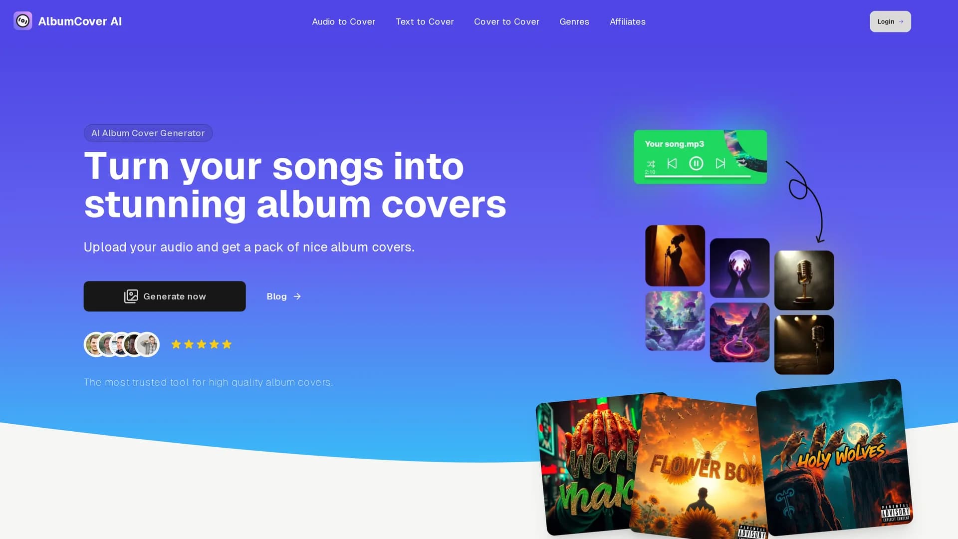 album-cover-ai homepage