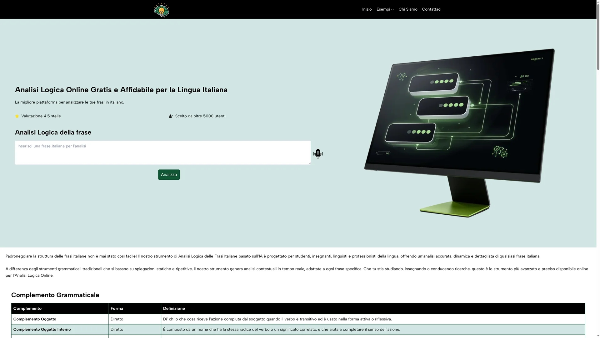 analisi-logica-tool homepage