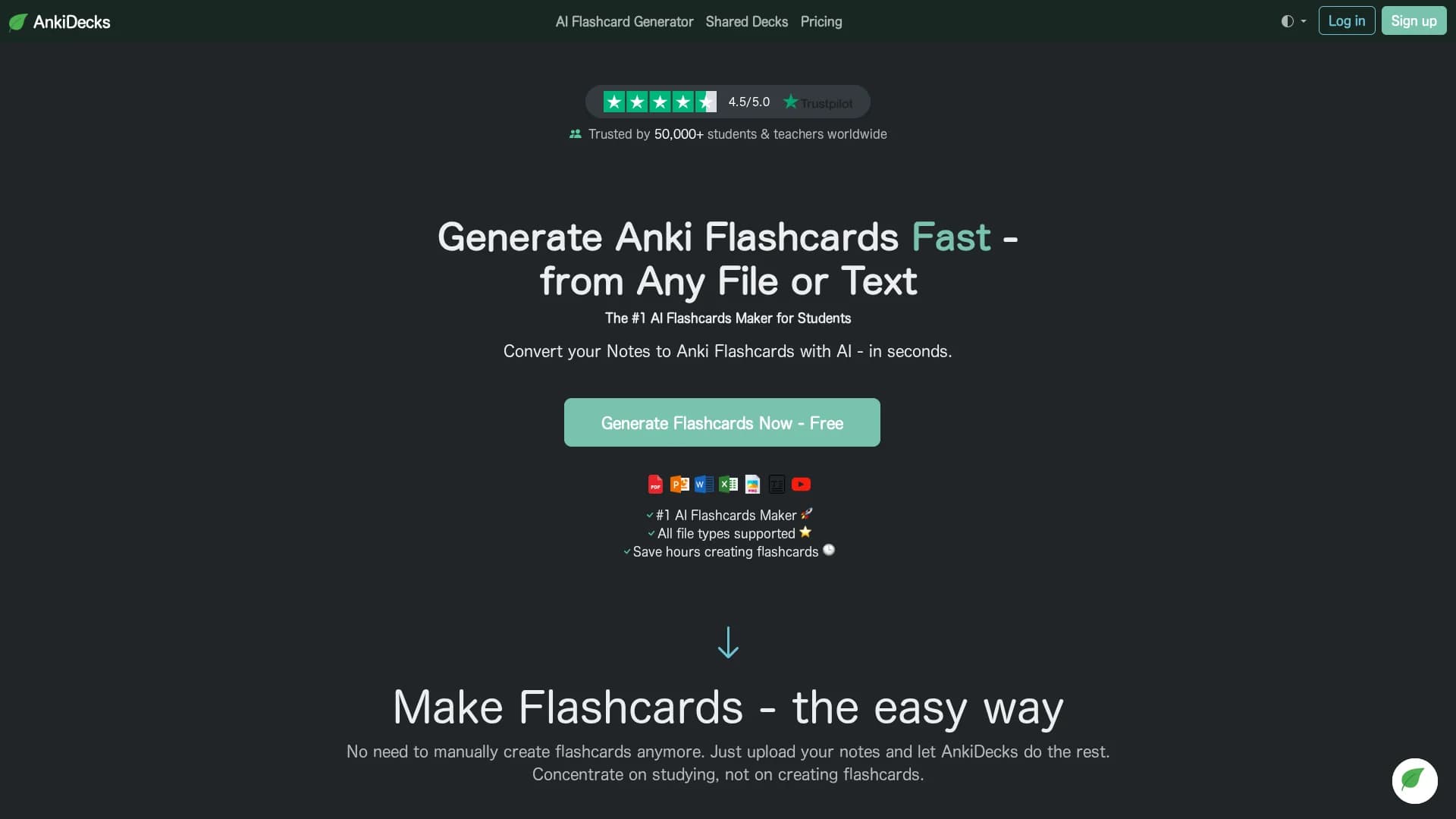 anki-decks-com homepage