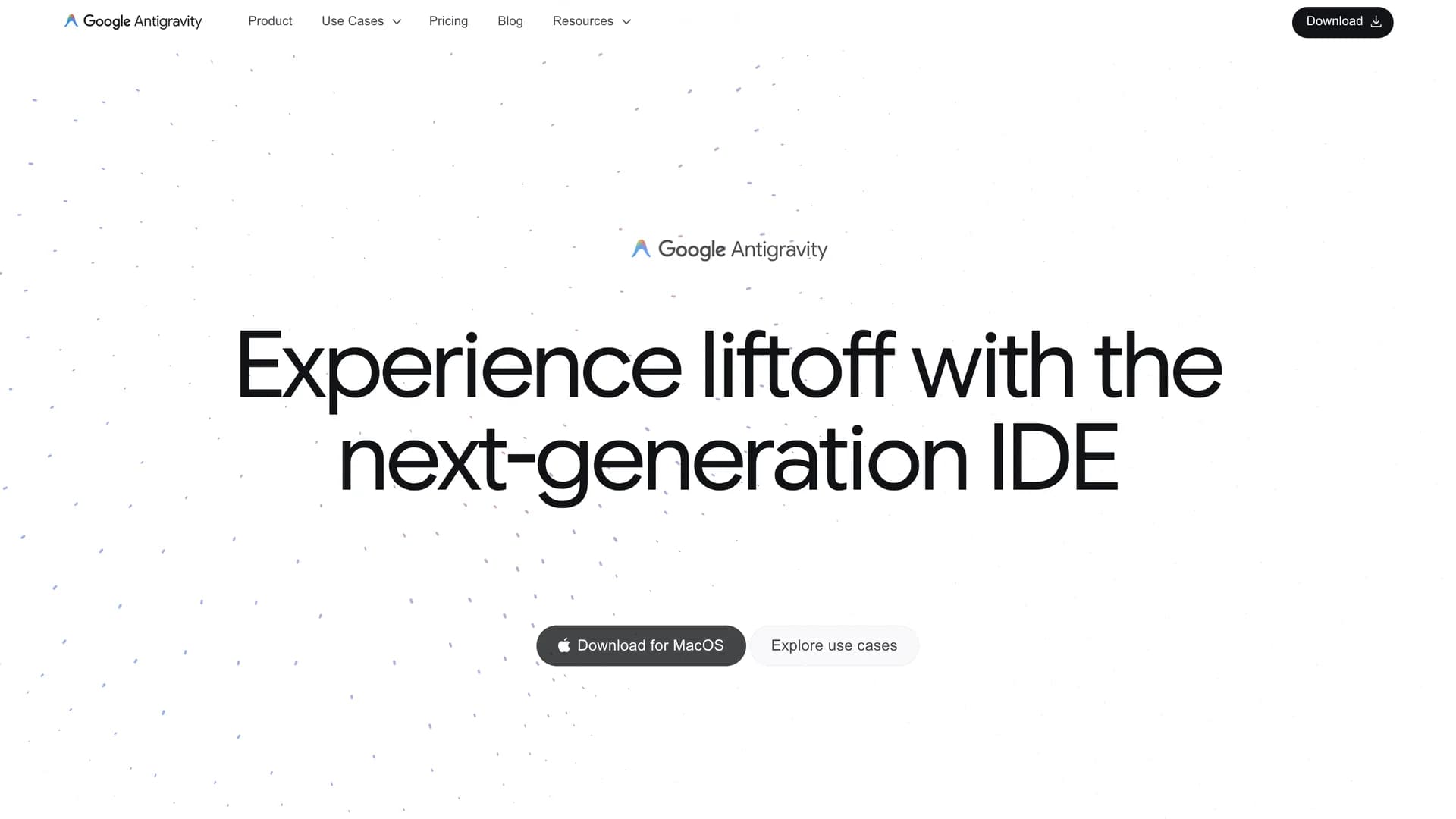antigravity-google homepage