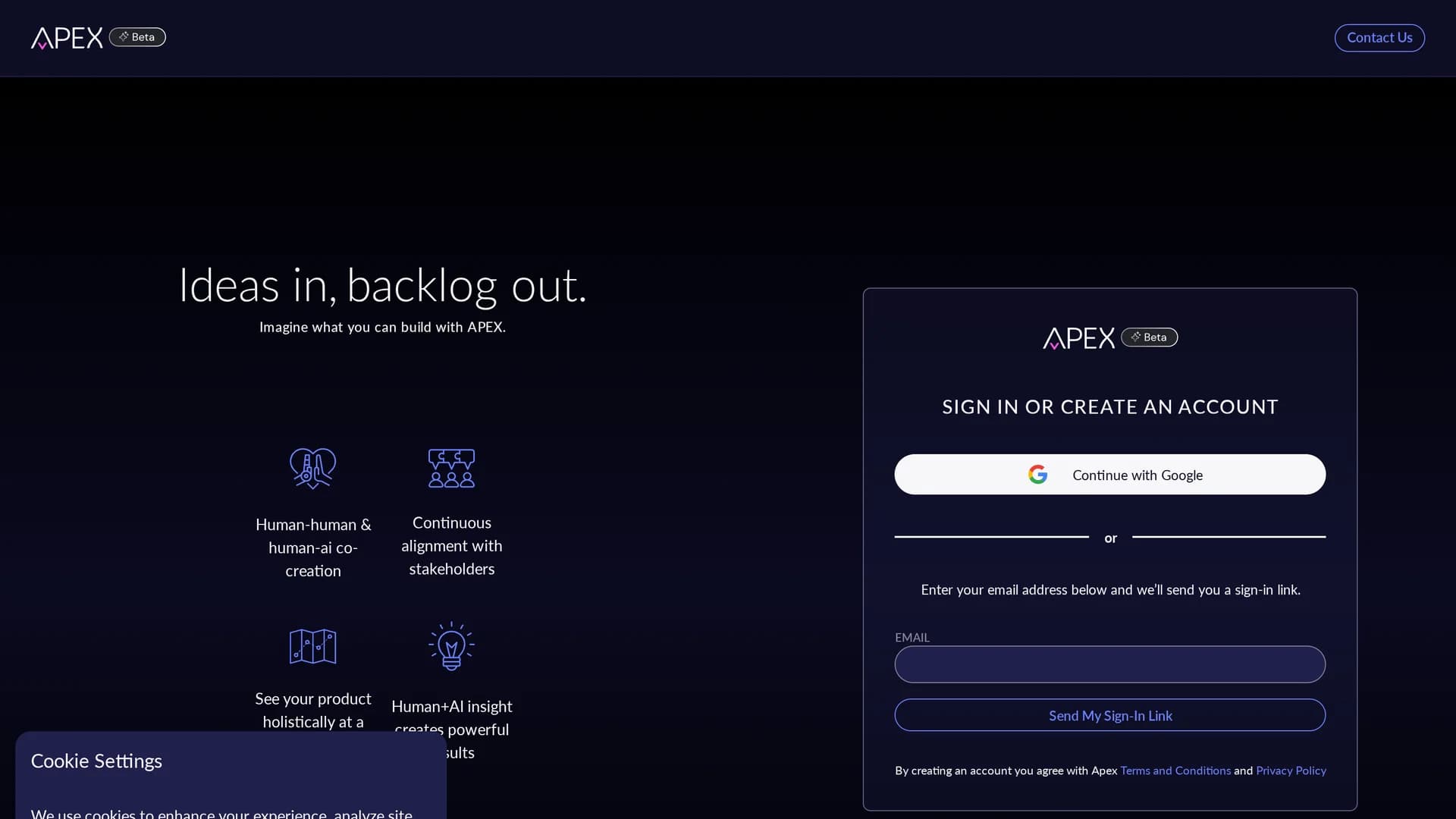 apex homepage