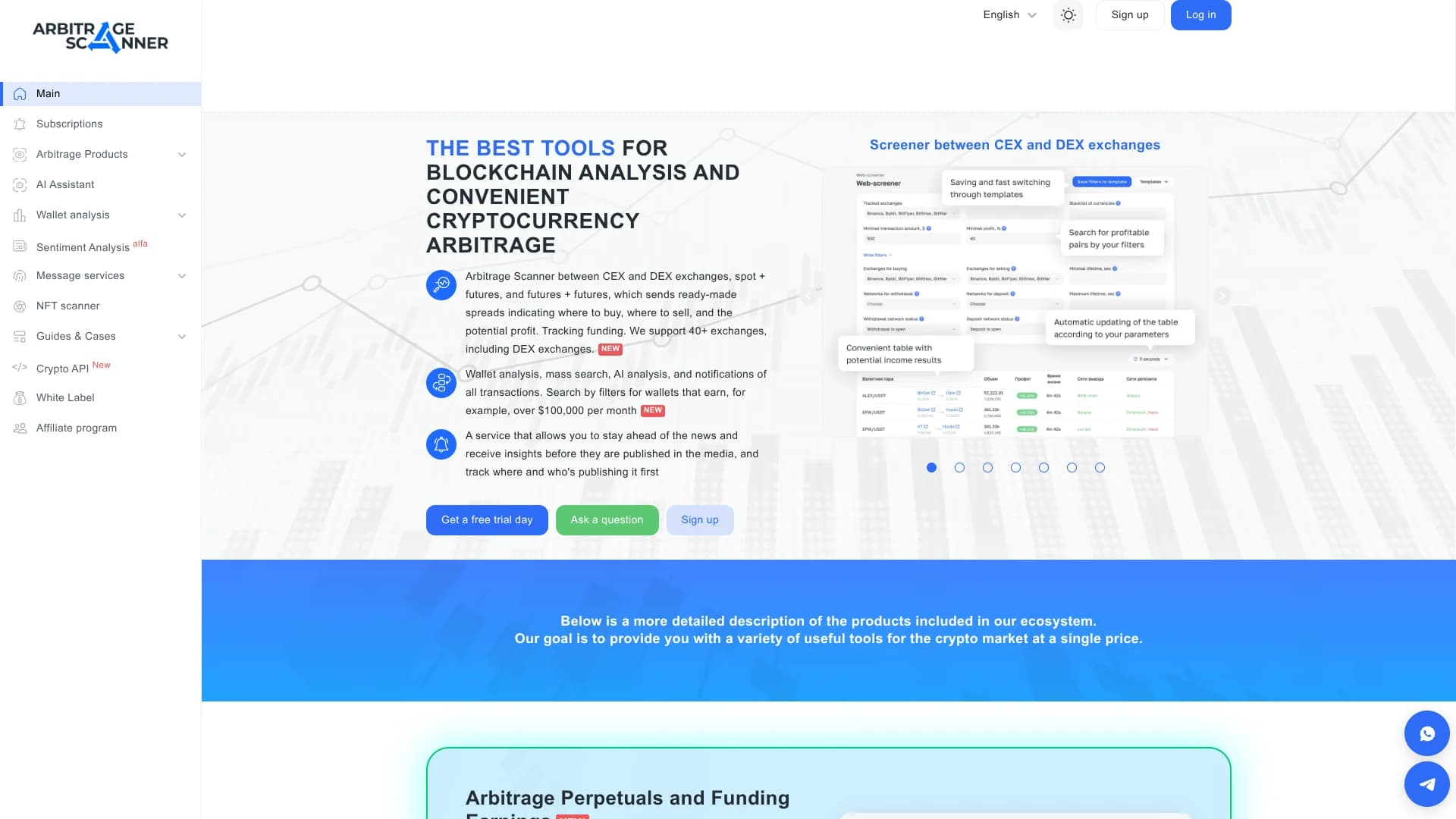 arbitragescanner-io homepage