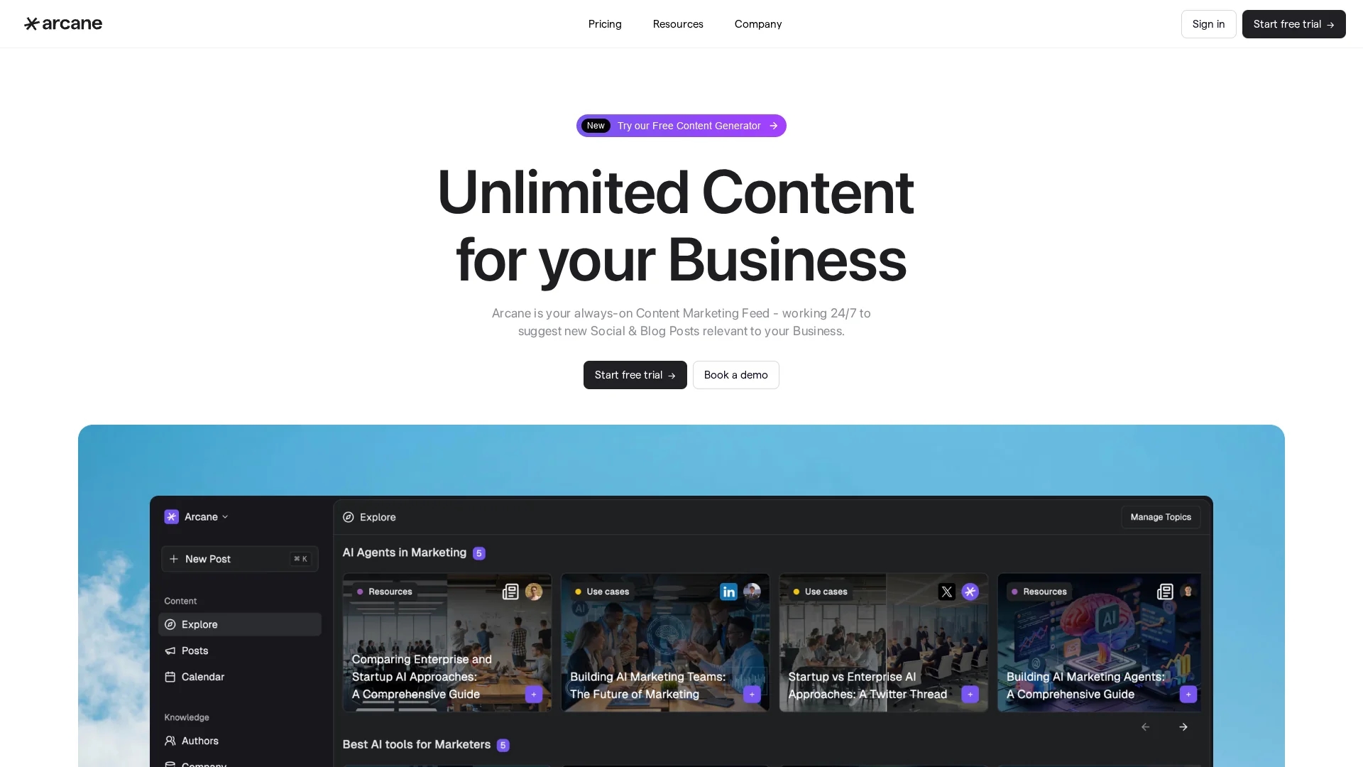 arcane homepage