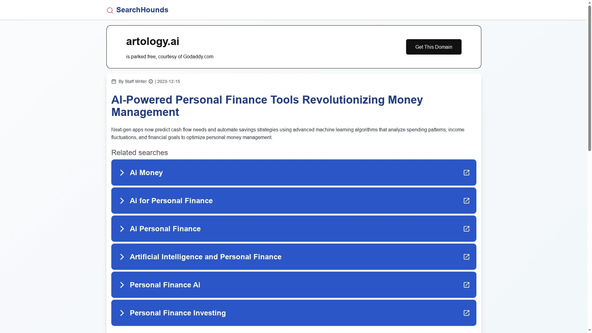 artology-ai homepage