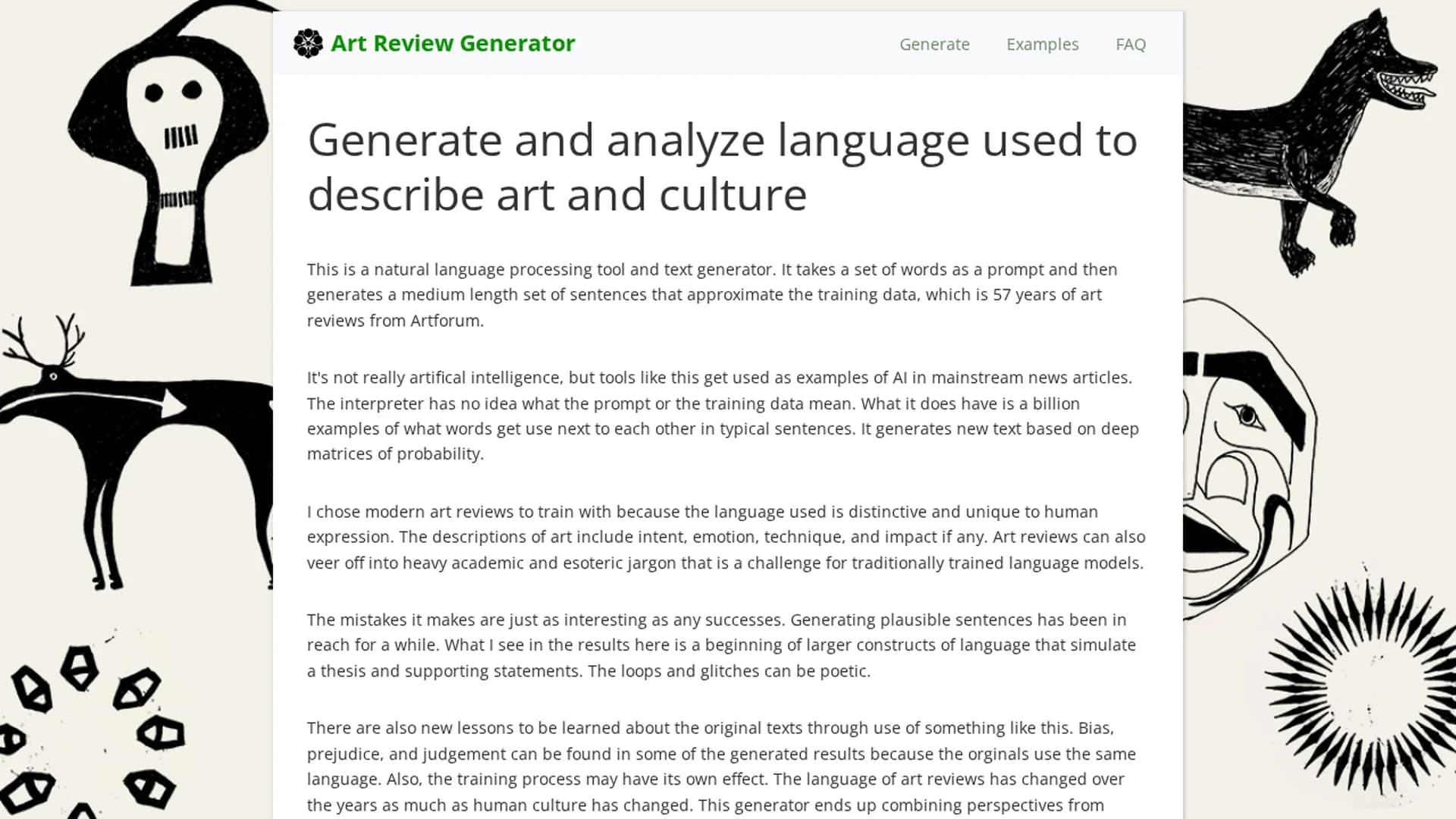 artreviewgenerator homepage
