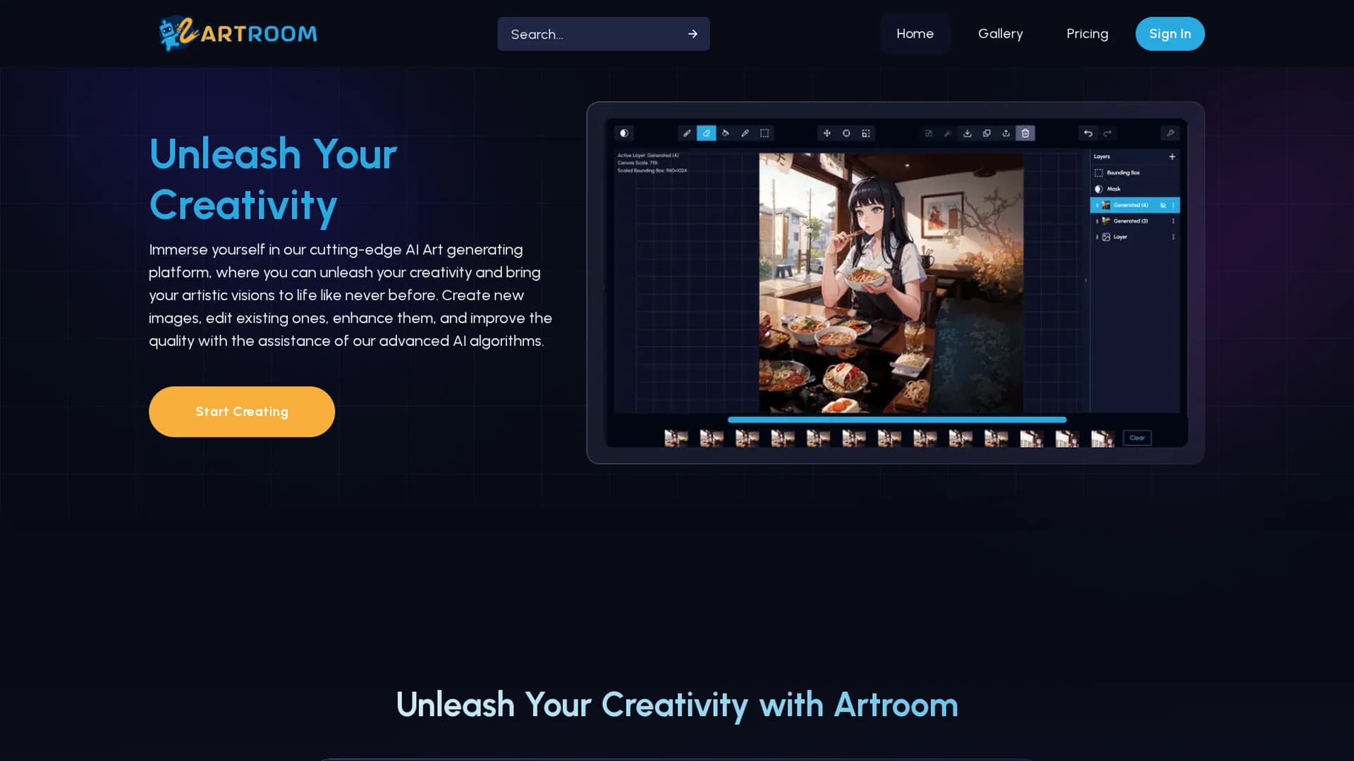 artroomai homepage