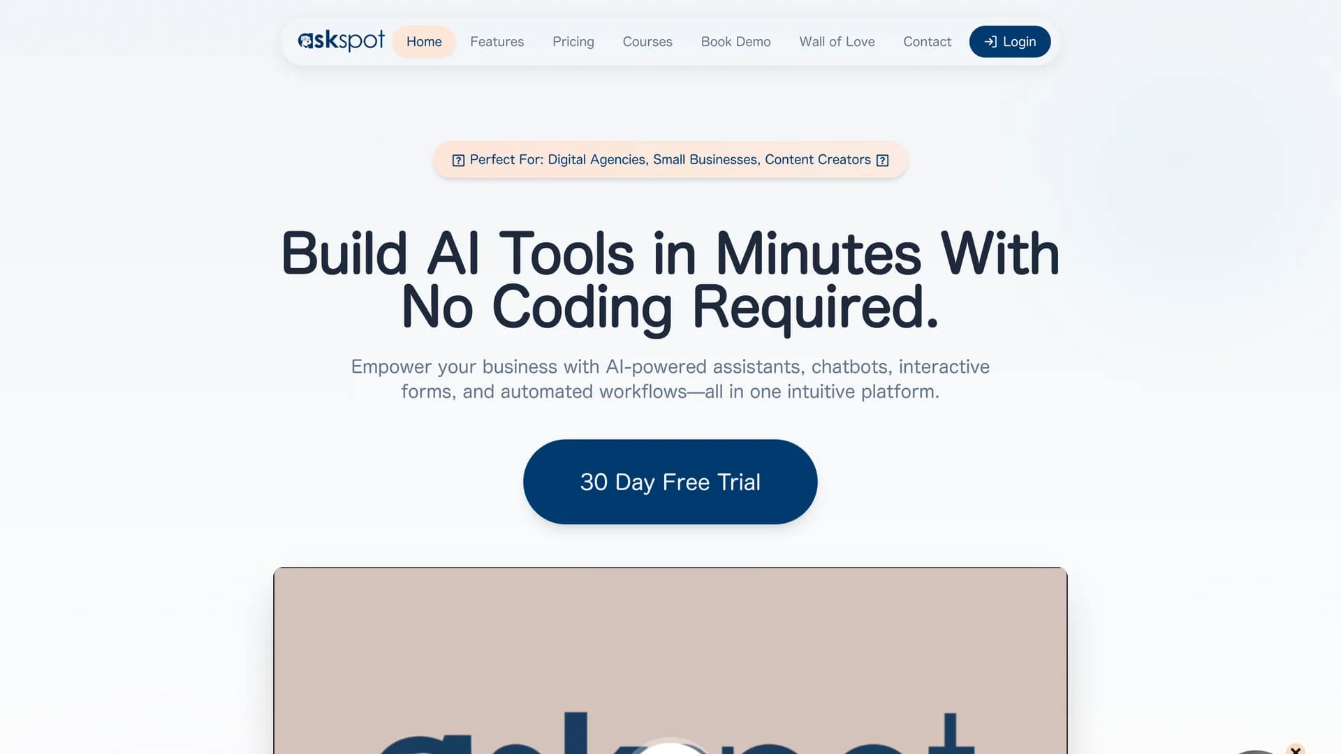 askspot-ai homepage