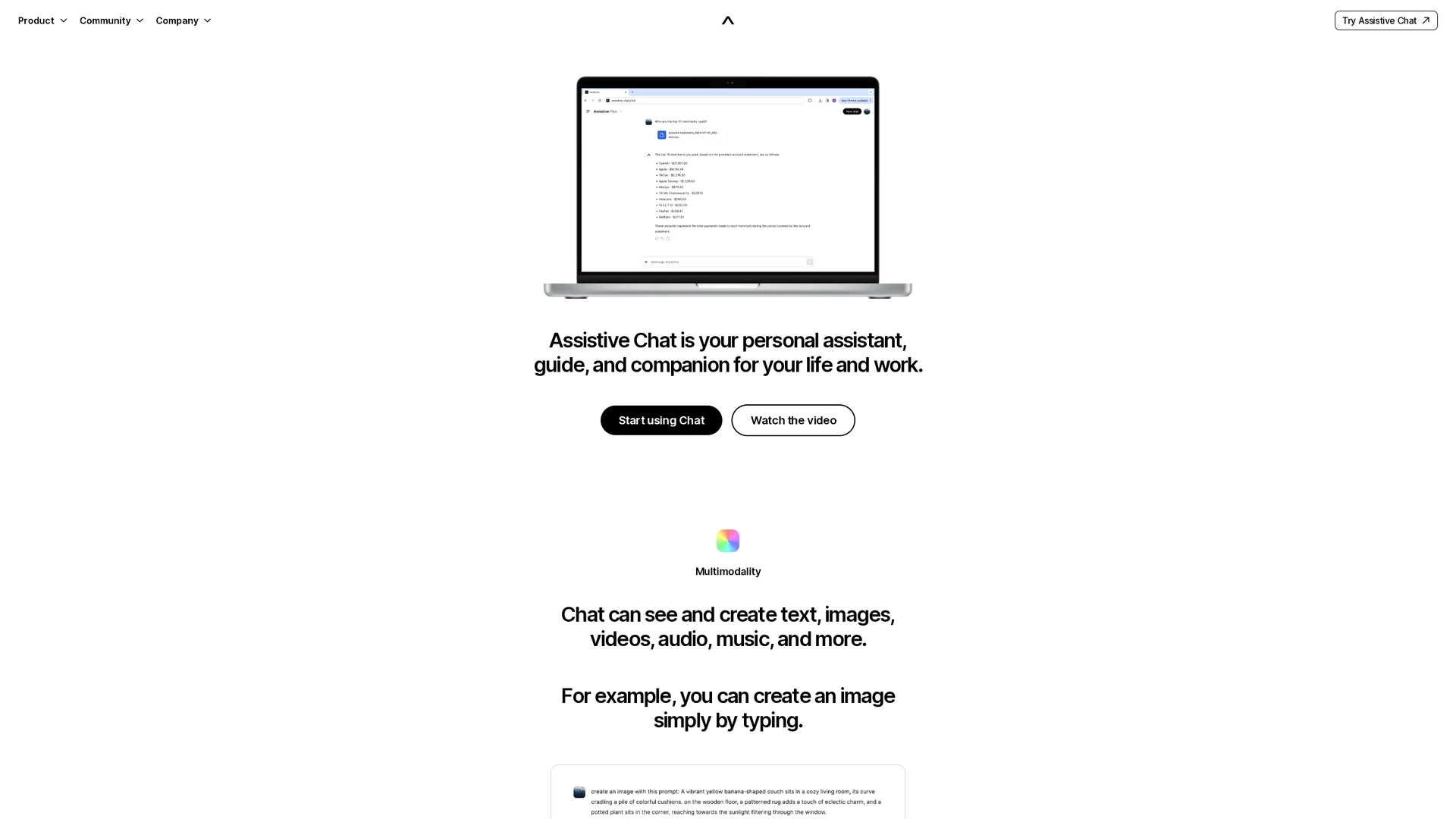 assistive-chat homepage