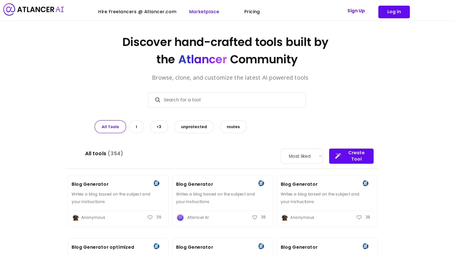 atlancer-ai homepage