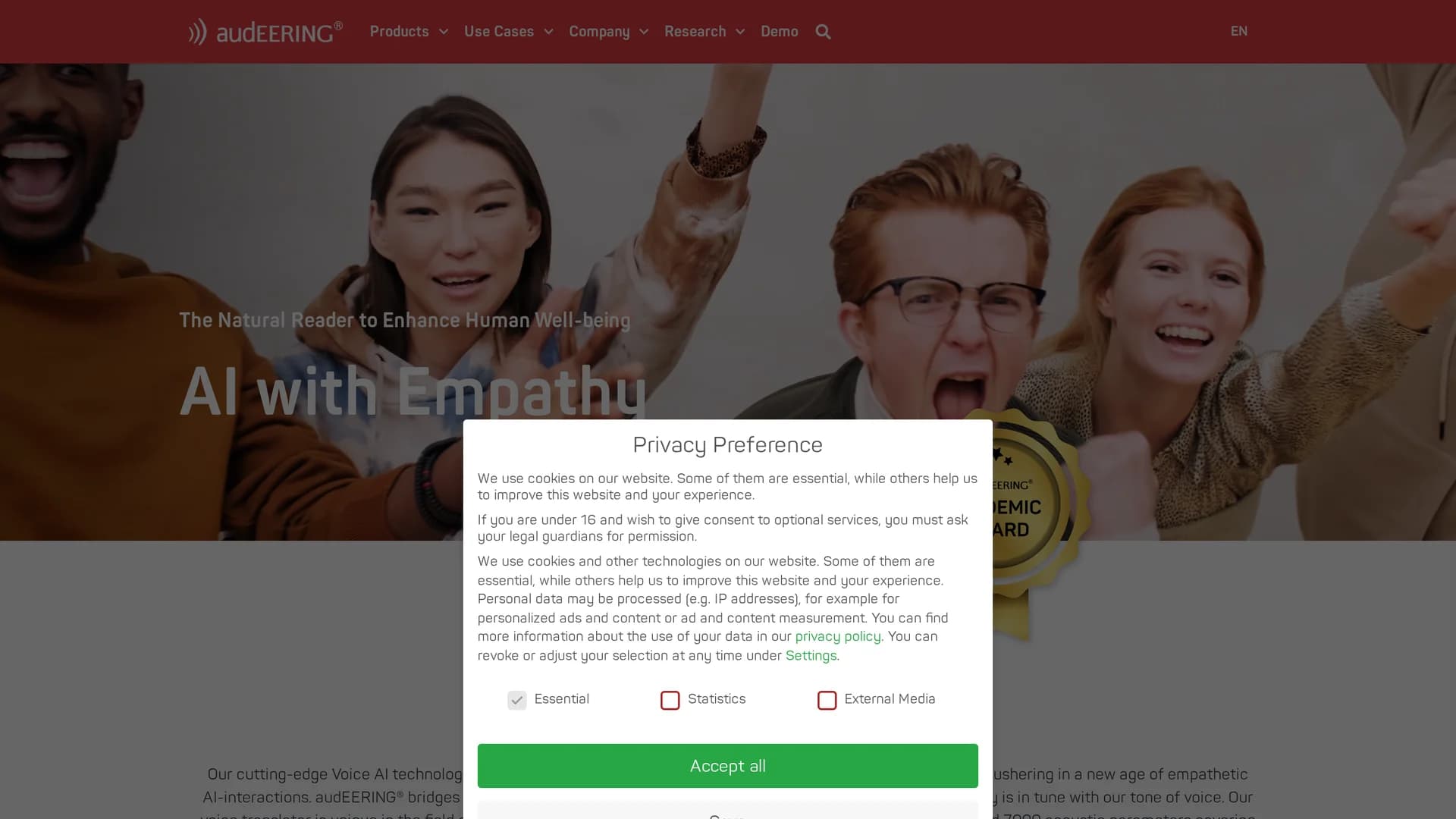 audeering-com homepage