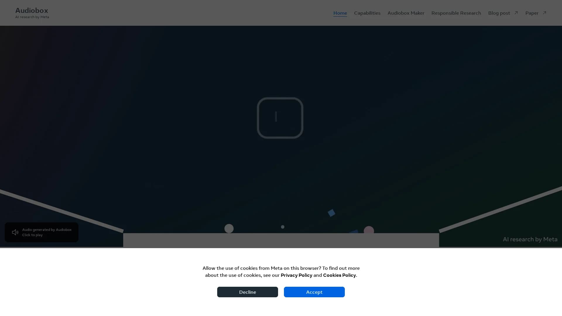 audiobox-by-meta homepage