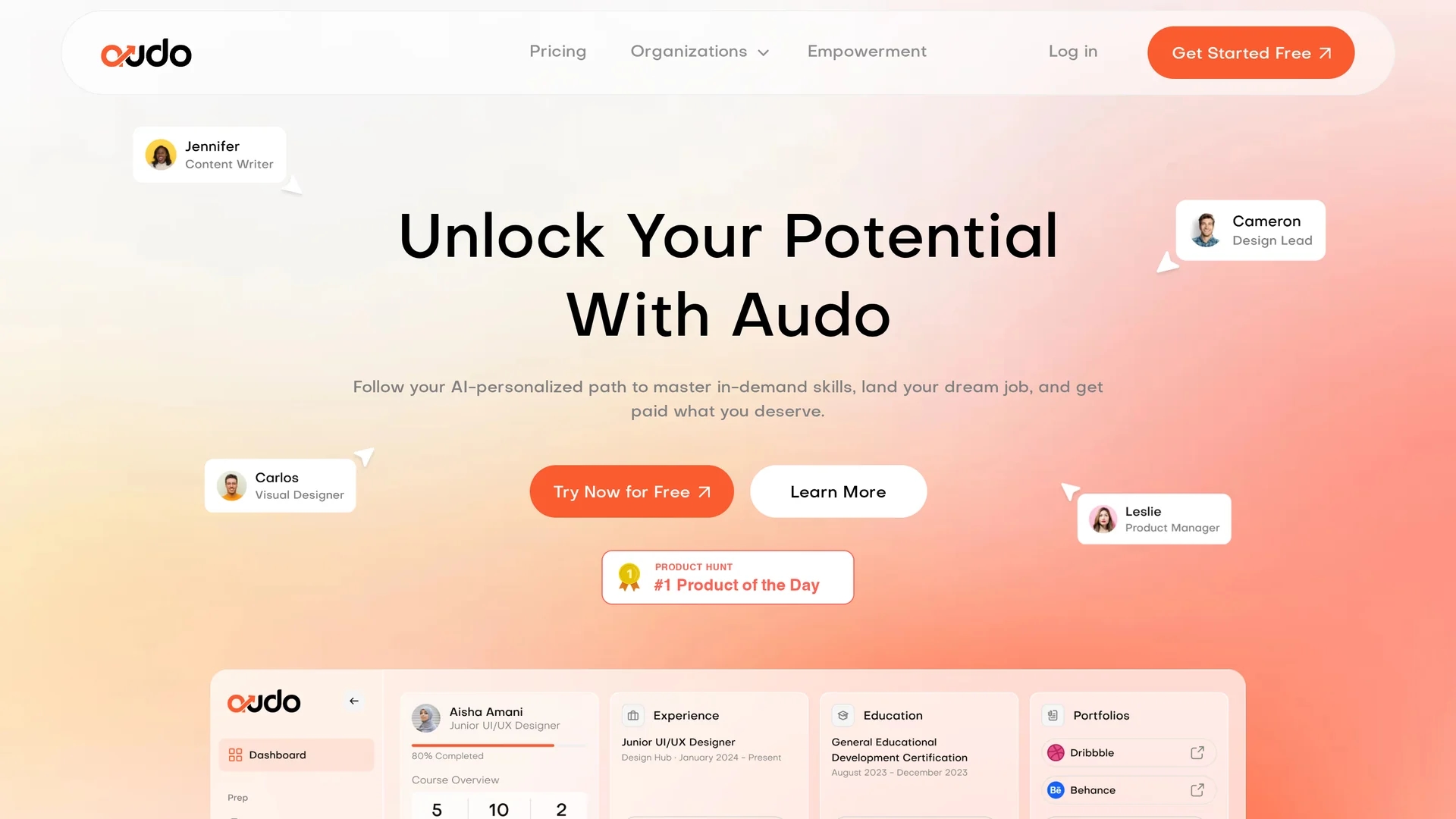 audo homepage