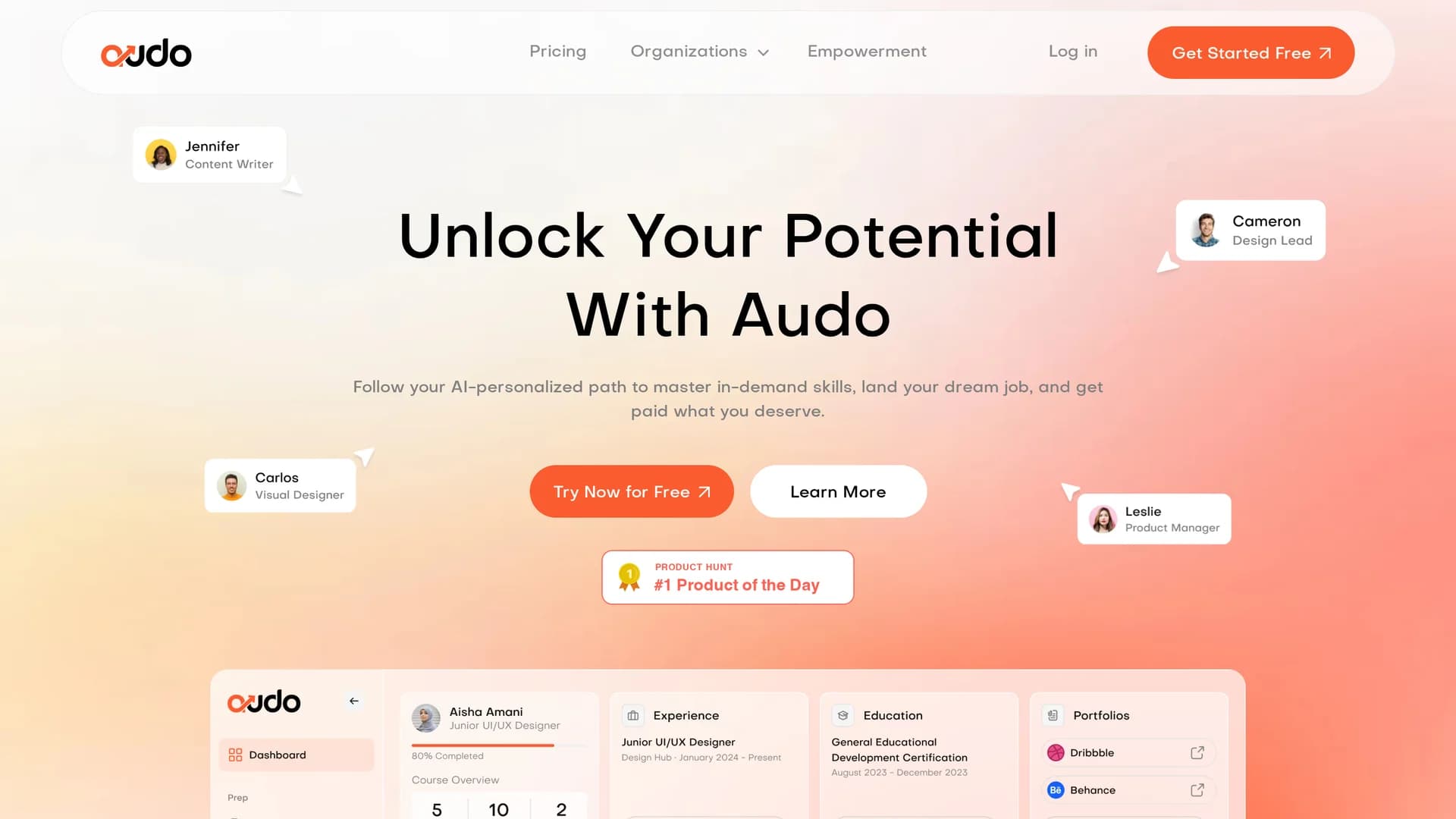 audo homepage