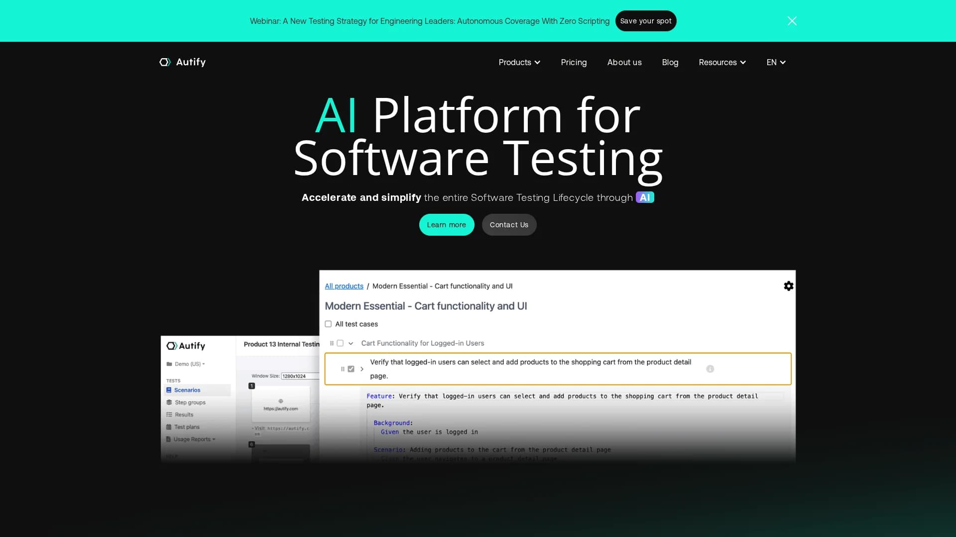 autify-com homepage