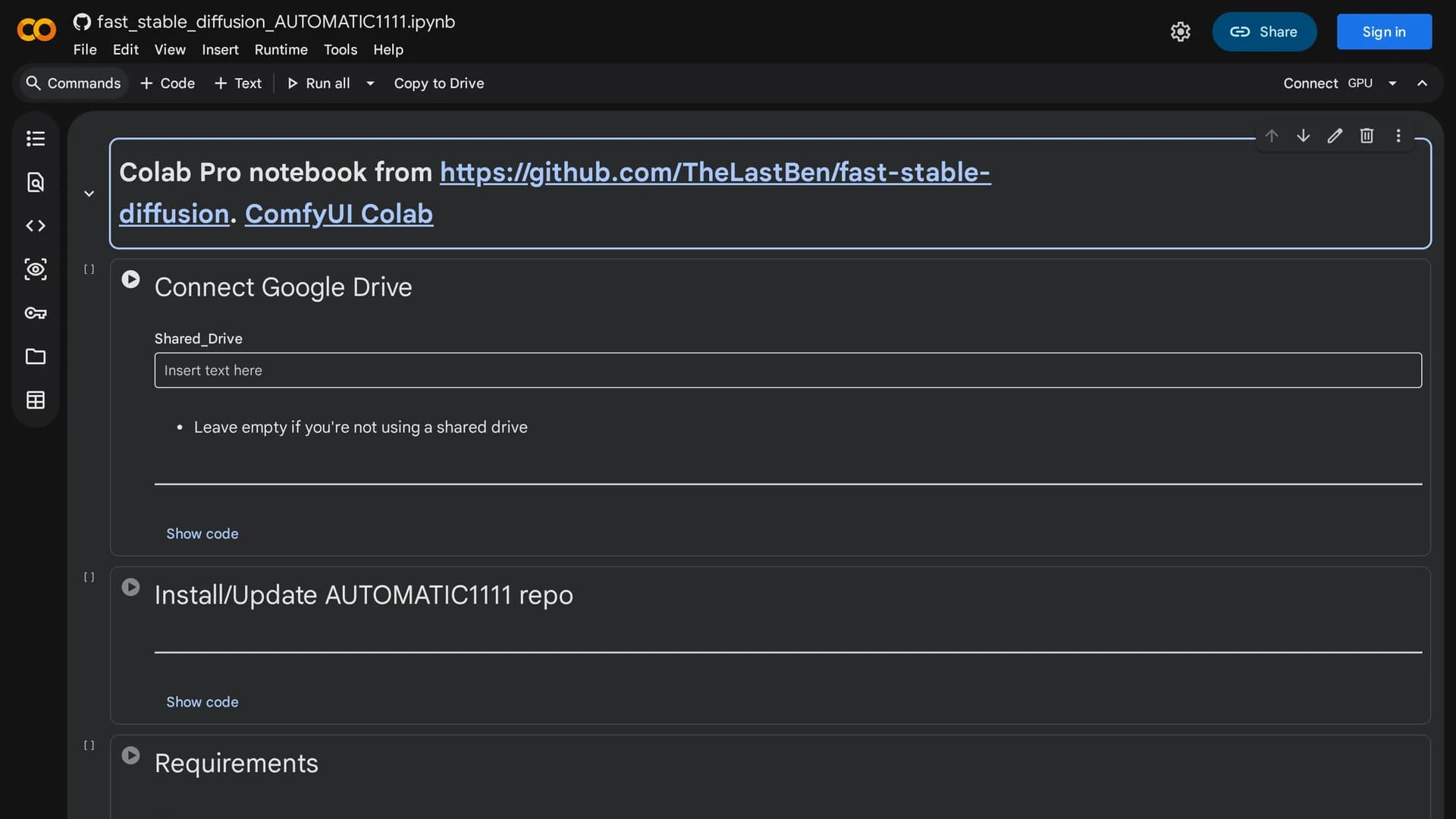 automatic-1111 homepage