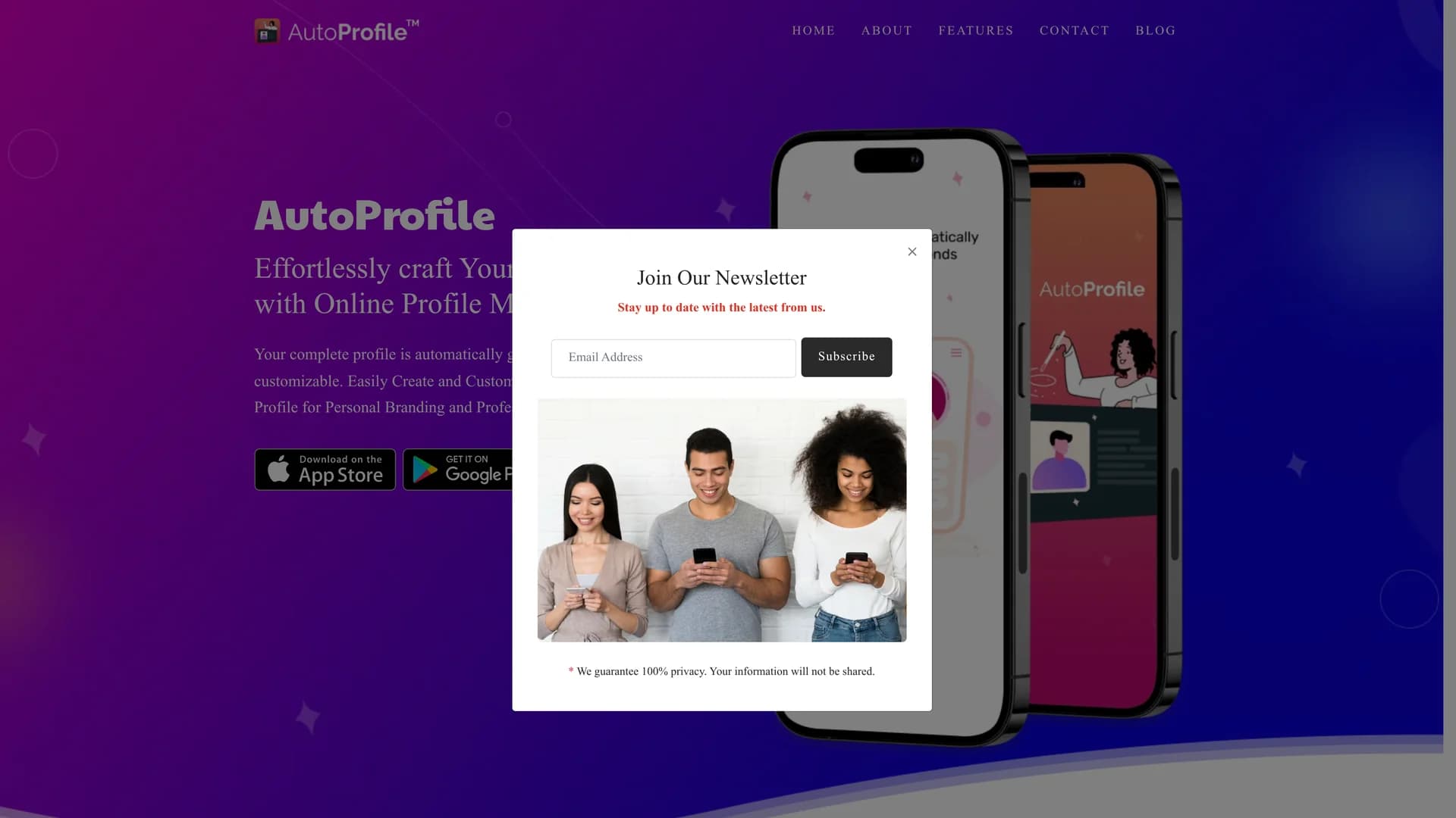 autoprofile-personal-profiles homepage
