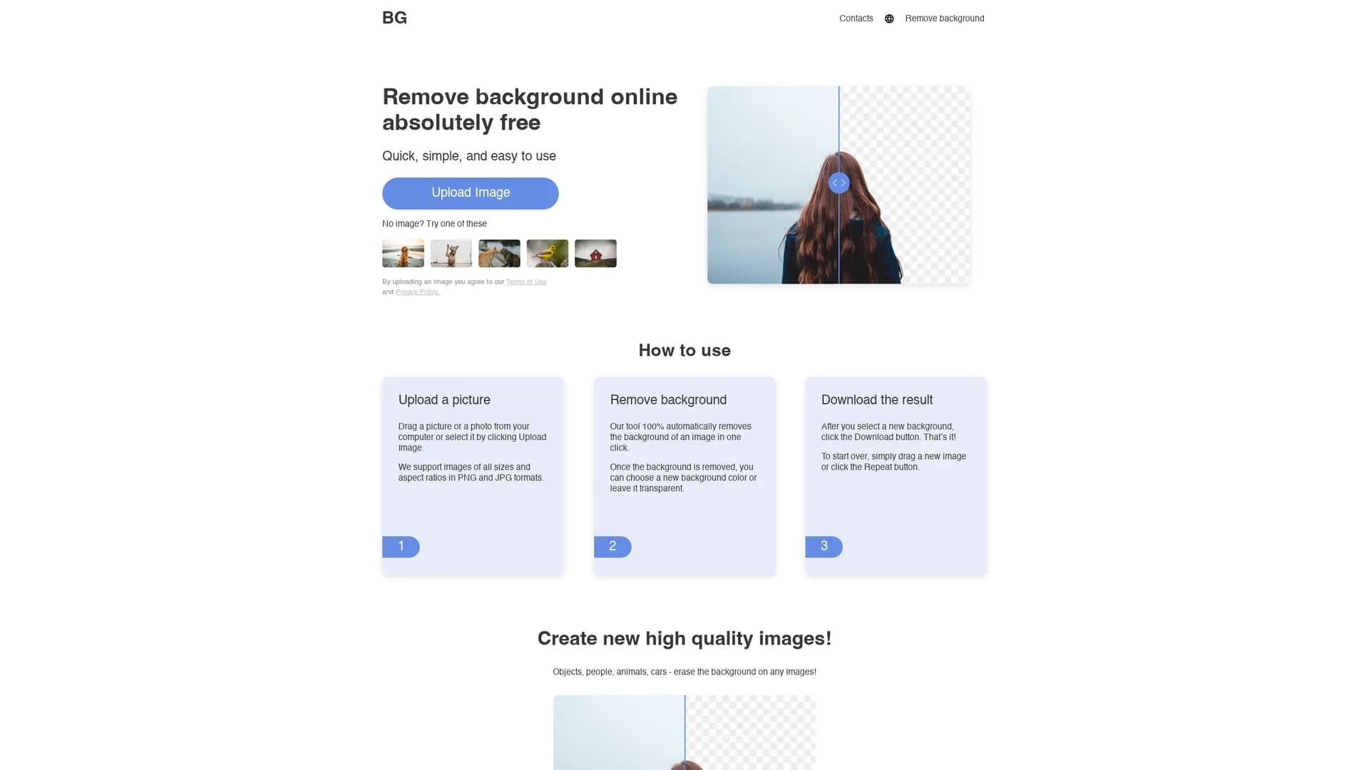 background-remover-com homepage