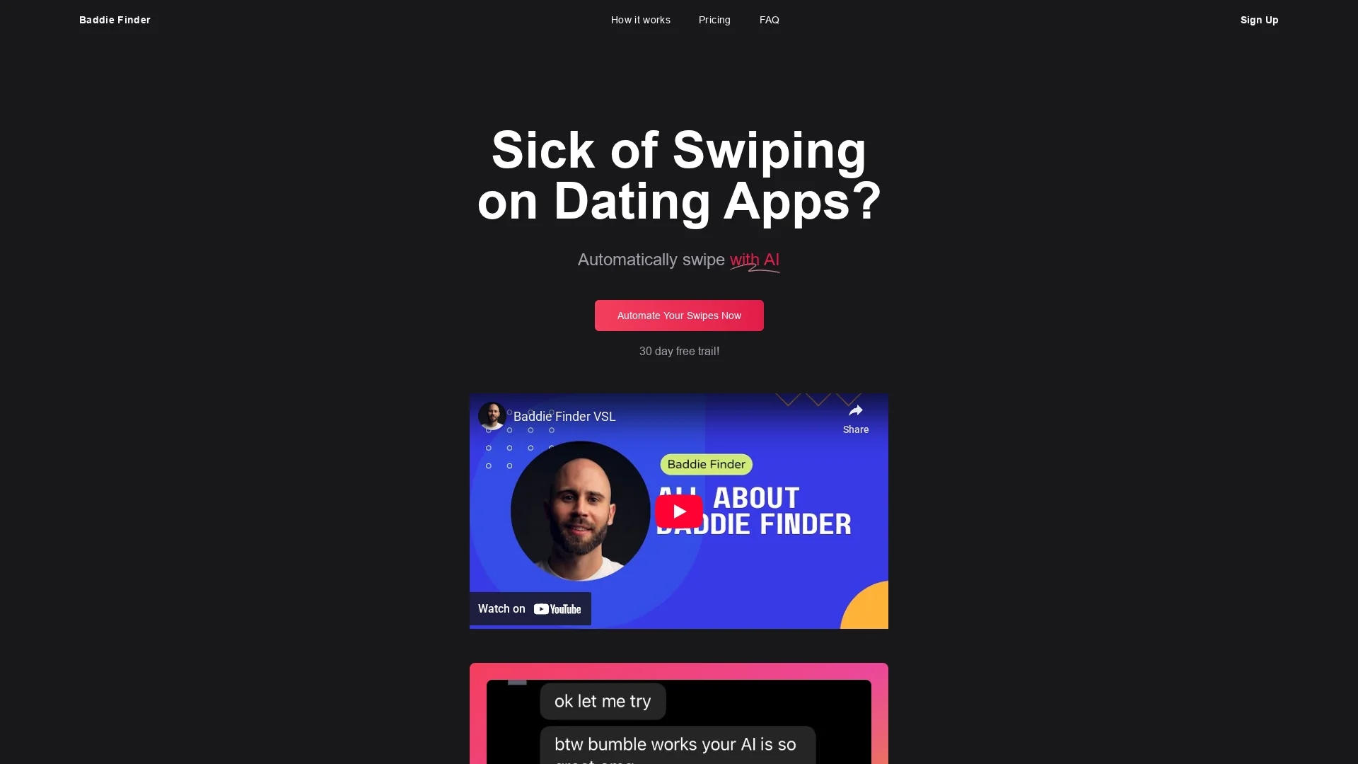 baddie-finder homepage