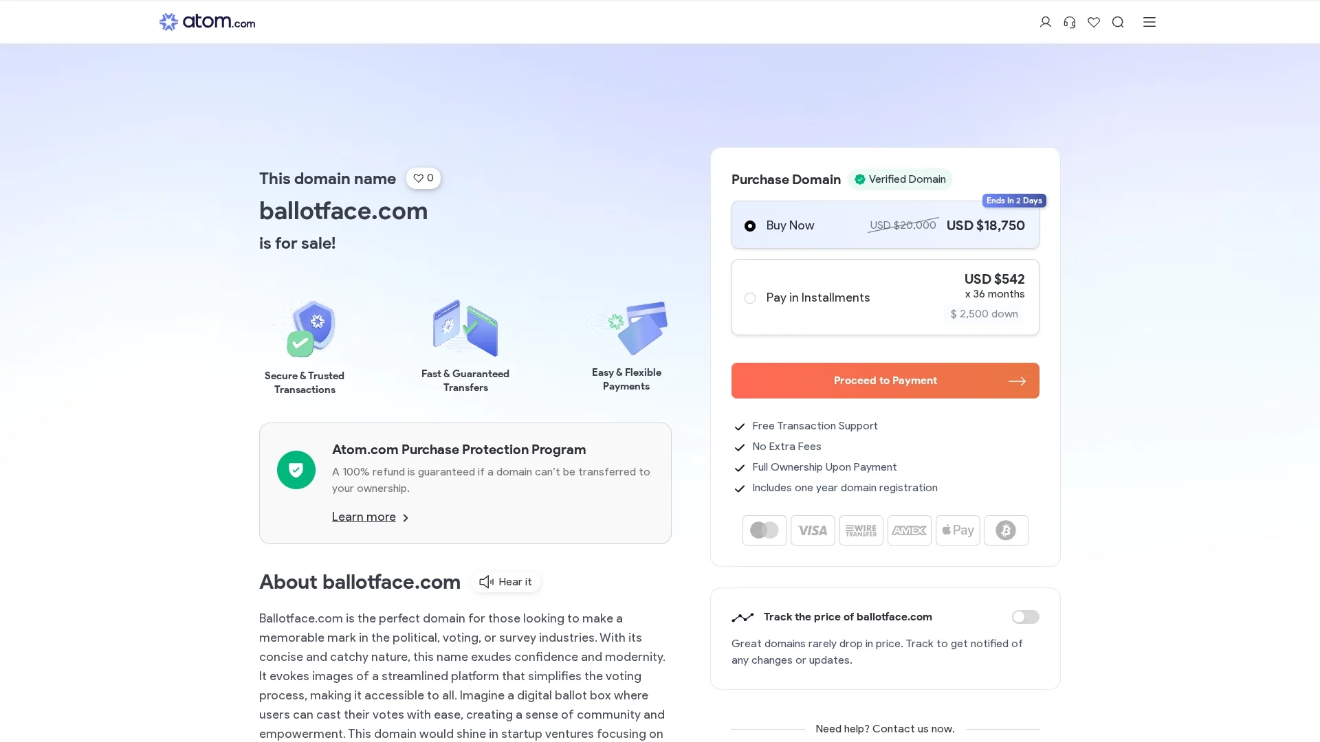 ballot-face homepage