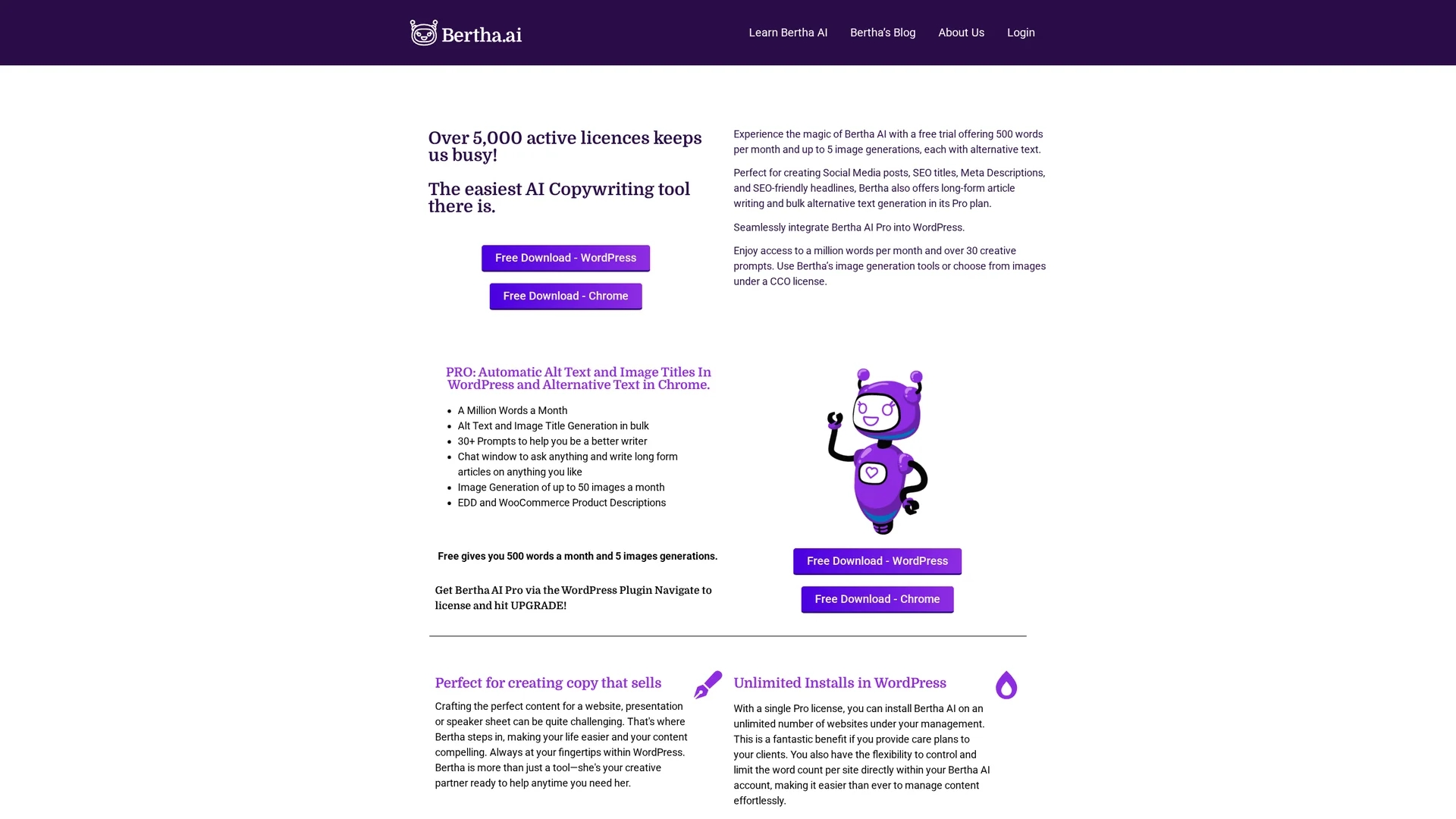 bertha-ai homepage