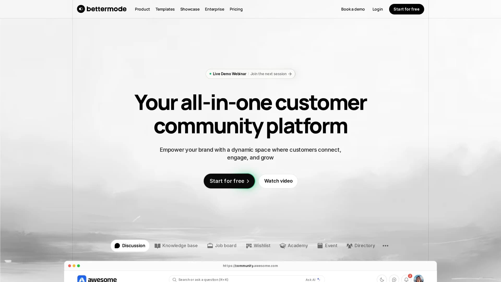 bettermode homepage