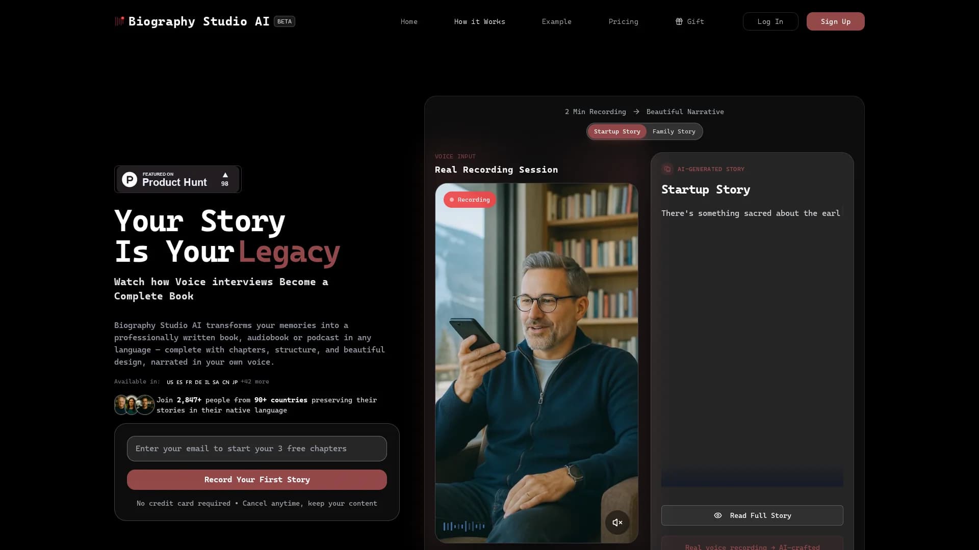 biography-studio-ai homepage