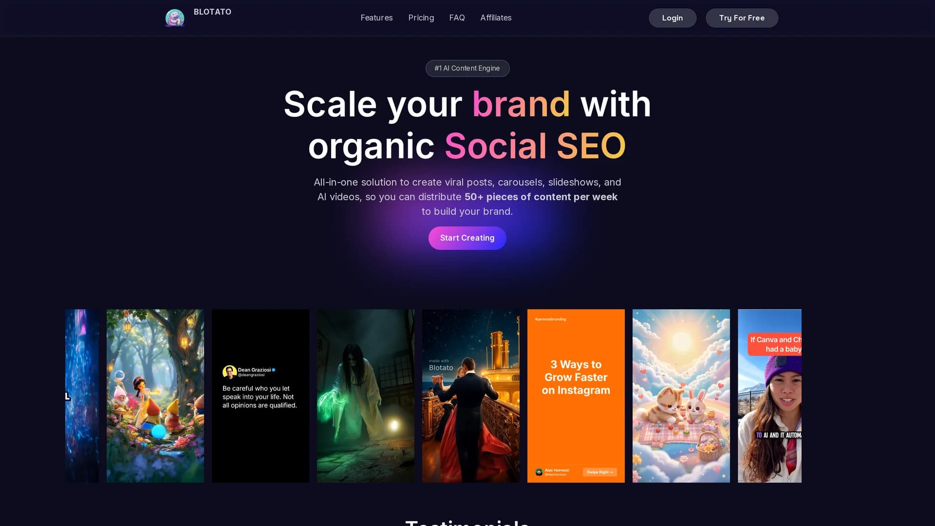 blotato homepage