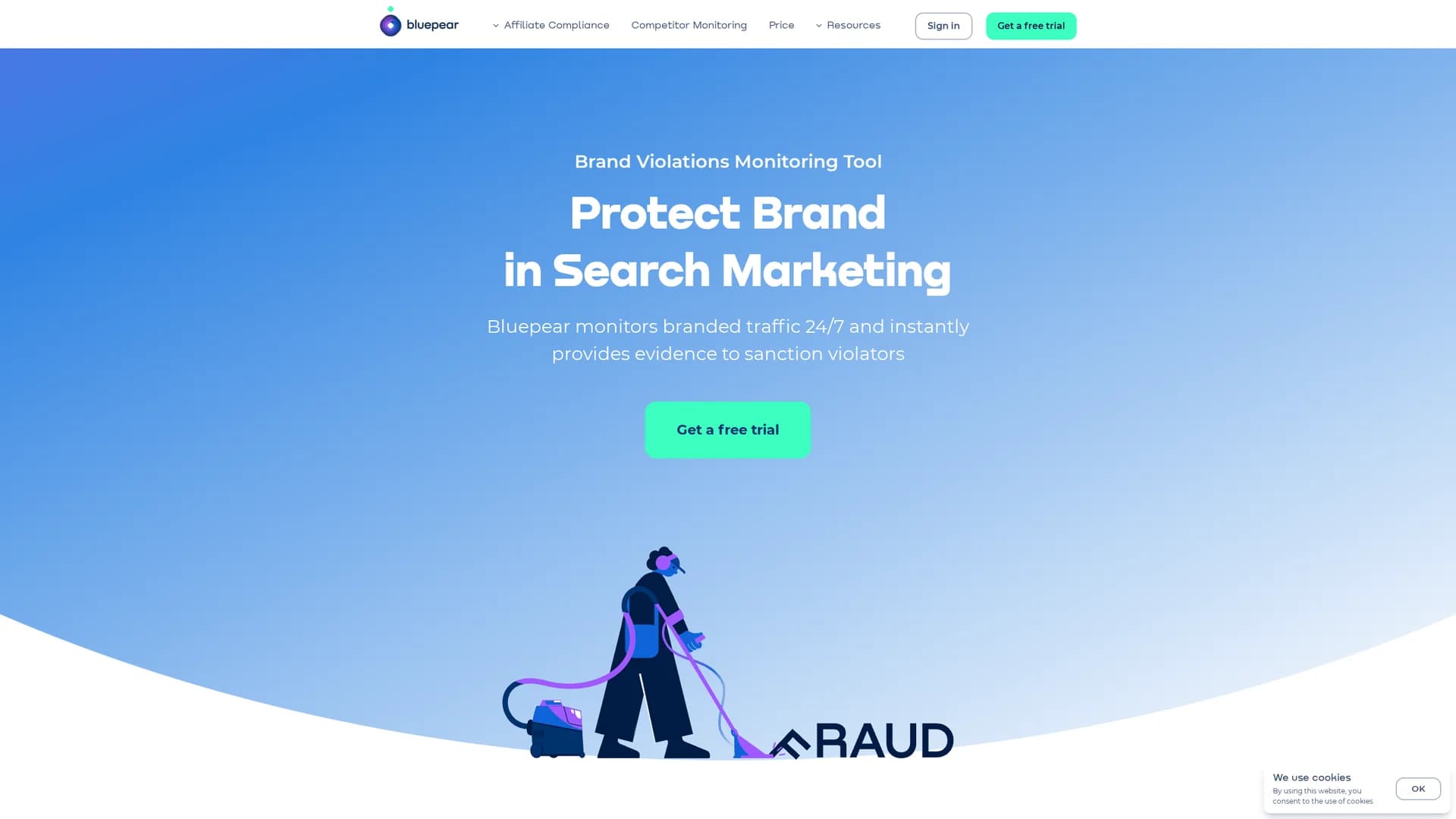 bluepear-brand-bidding-detection-tool homepage
