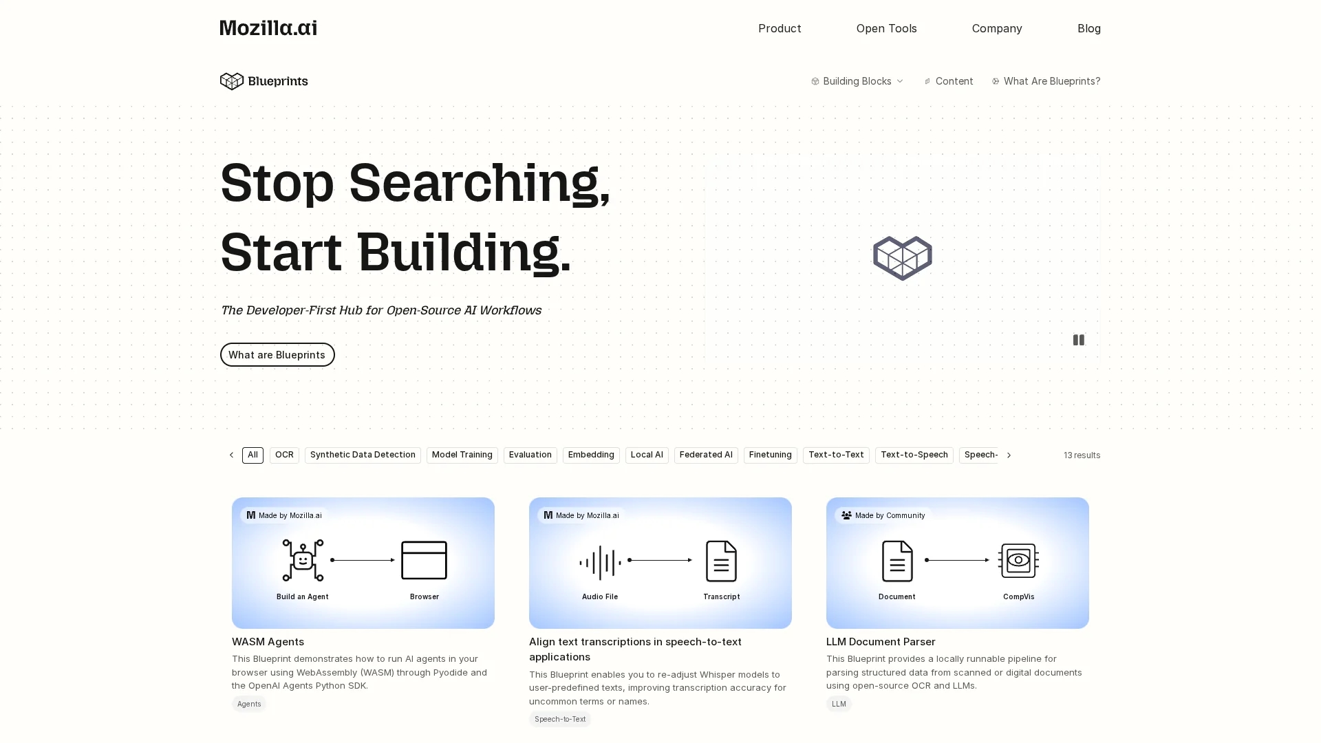 blueprints homepage