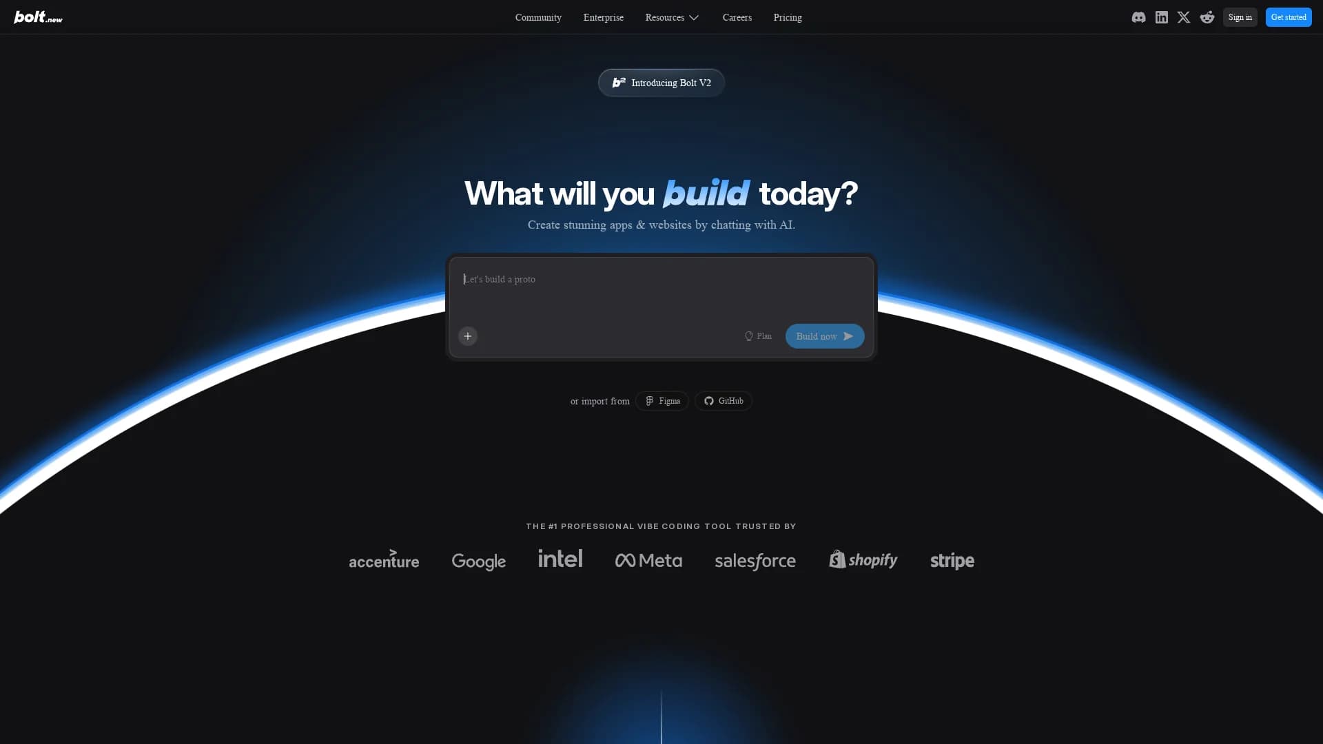 bolt-new homepage