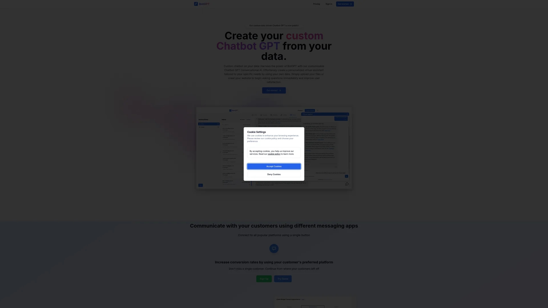 botgpt homepage