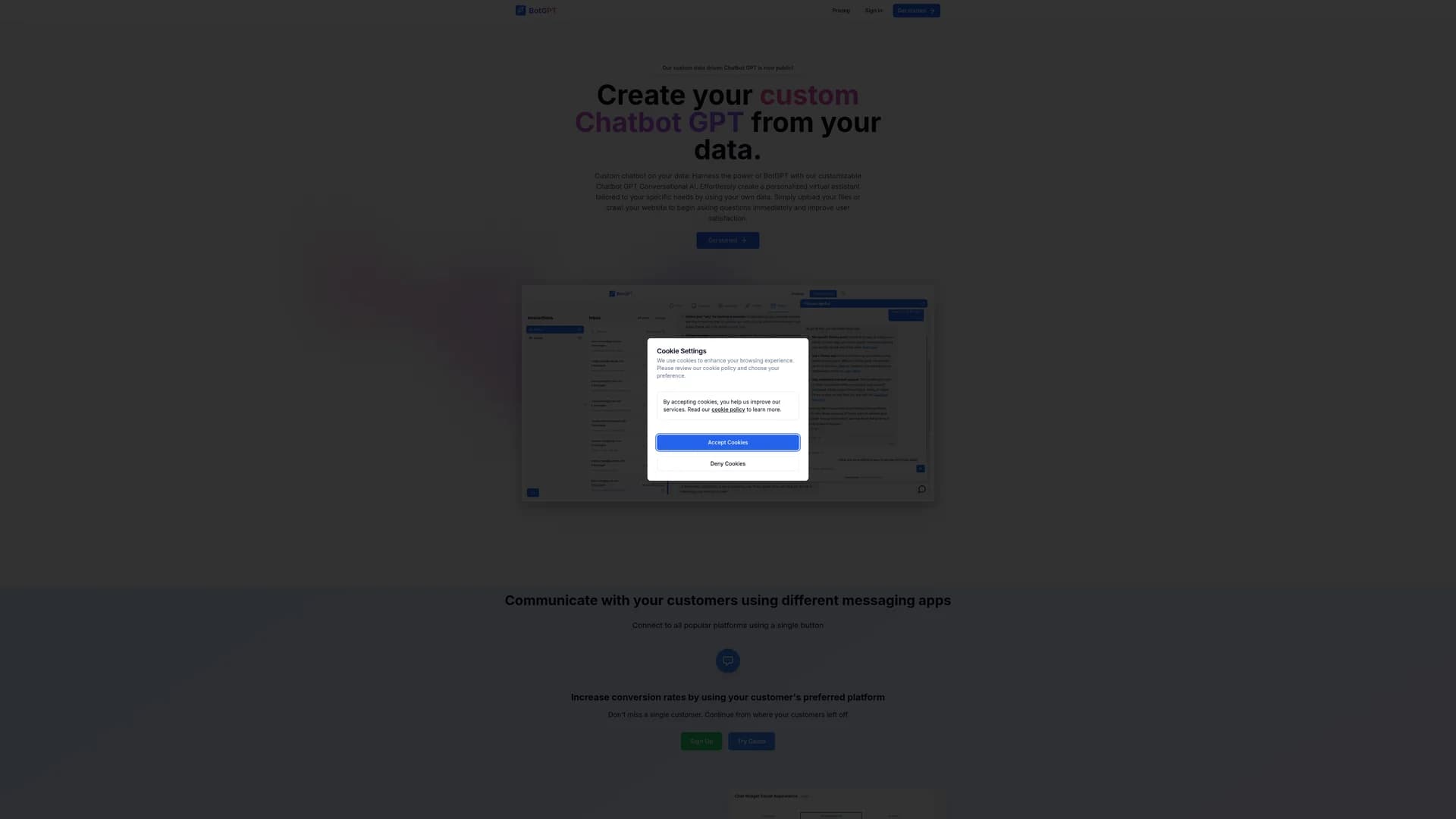 botgpt homepage