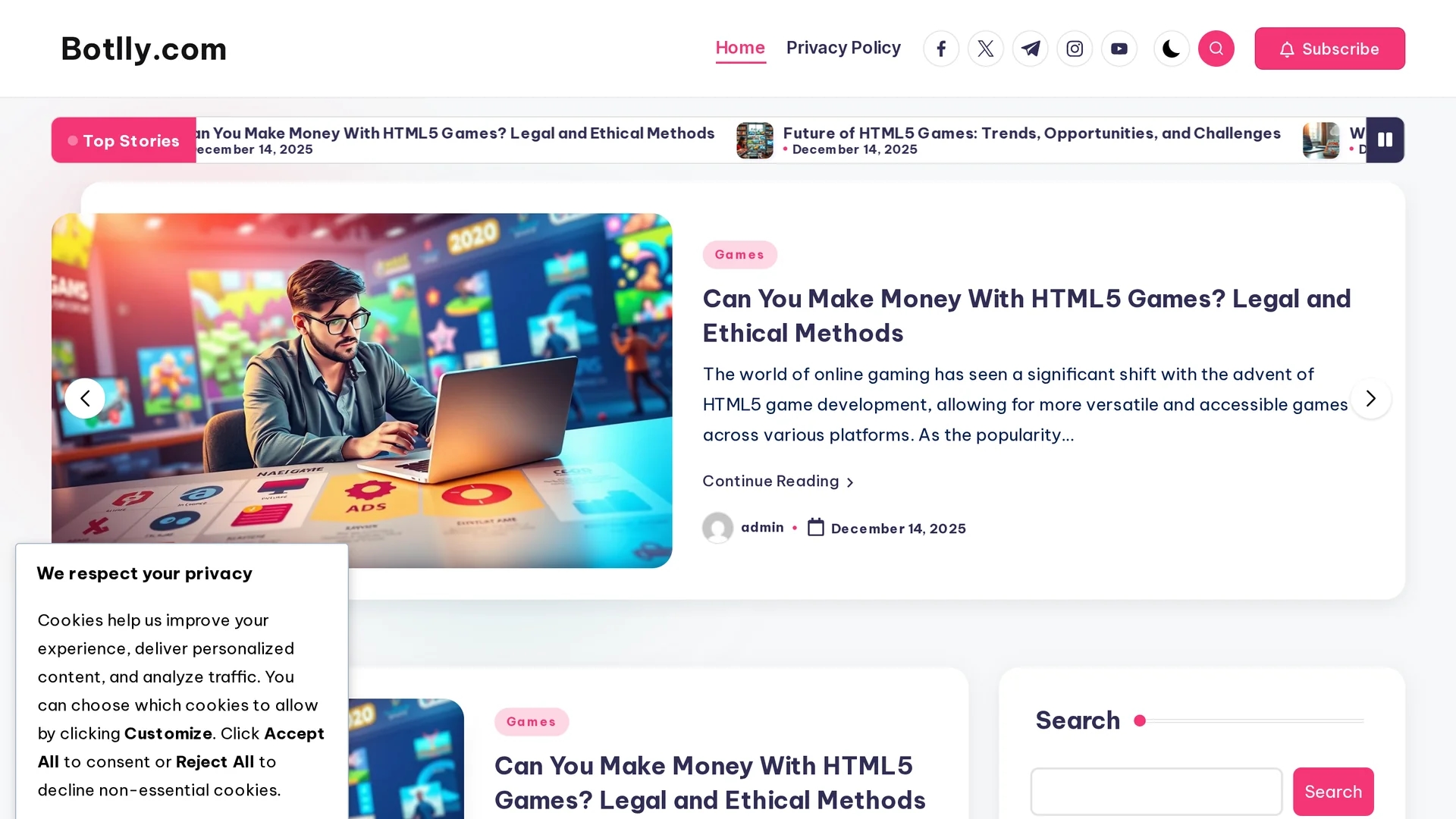 botlly-com-ai-content-generation-tool homepage