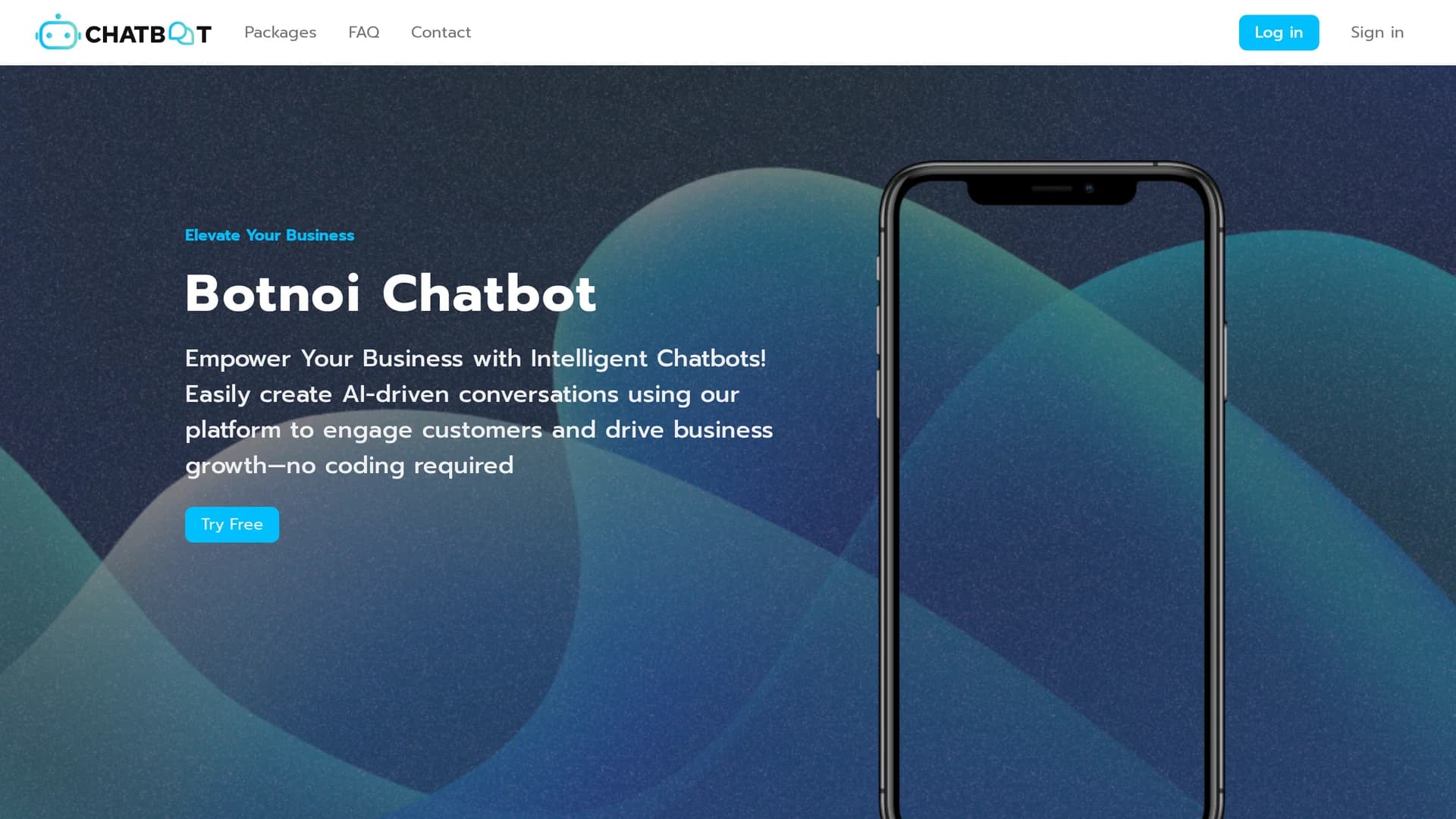 botnoi-chatbot homepage