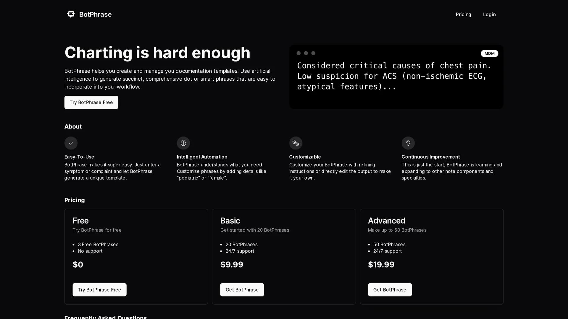 botphrase homepage
