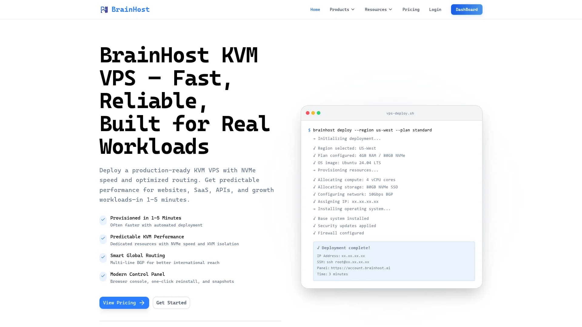 brainhost-ai homepage