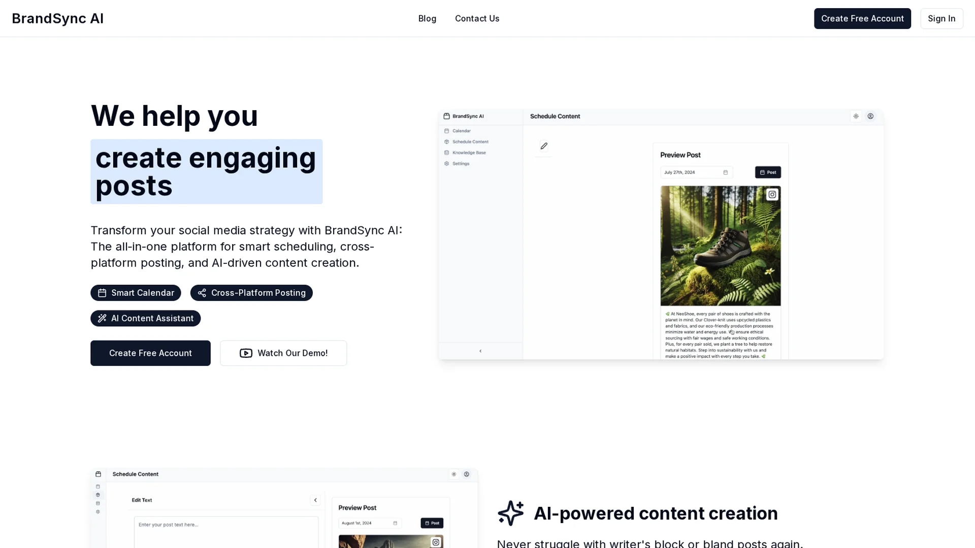 brandsync-ai homepage