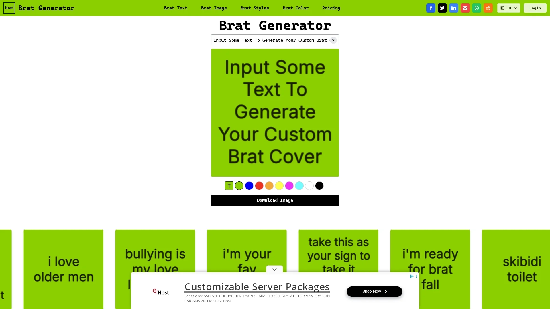 brat-generator homepage