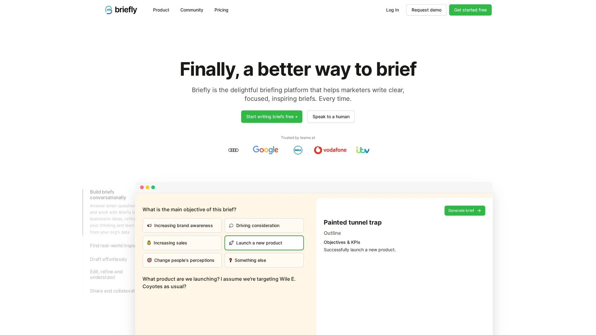 briefly homepage